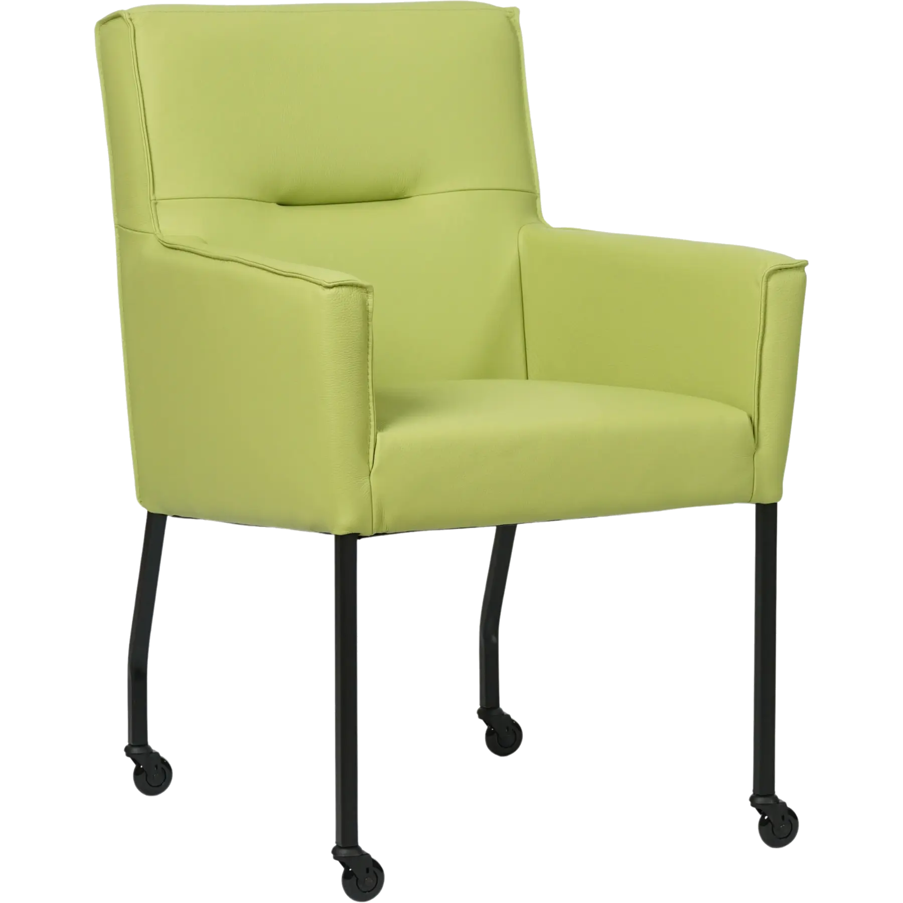 afbeelding van Leren eetkamerstoel Lucky - Toledo Lime (felgroen)