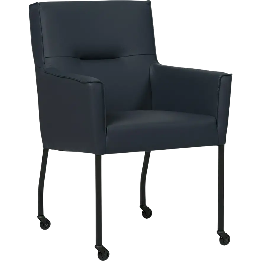 afbeelding van Leren eetkamerstoel Lucky - Toledo Marine (blauw)