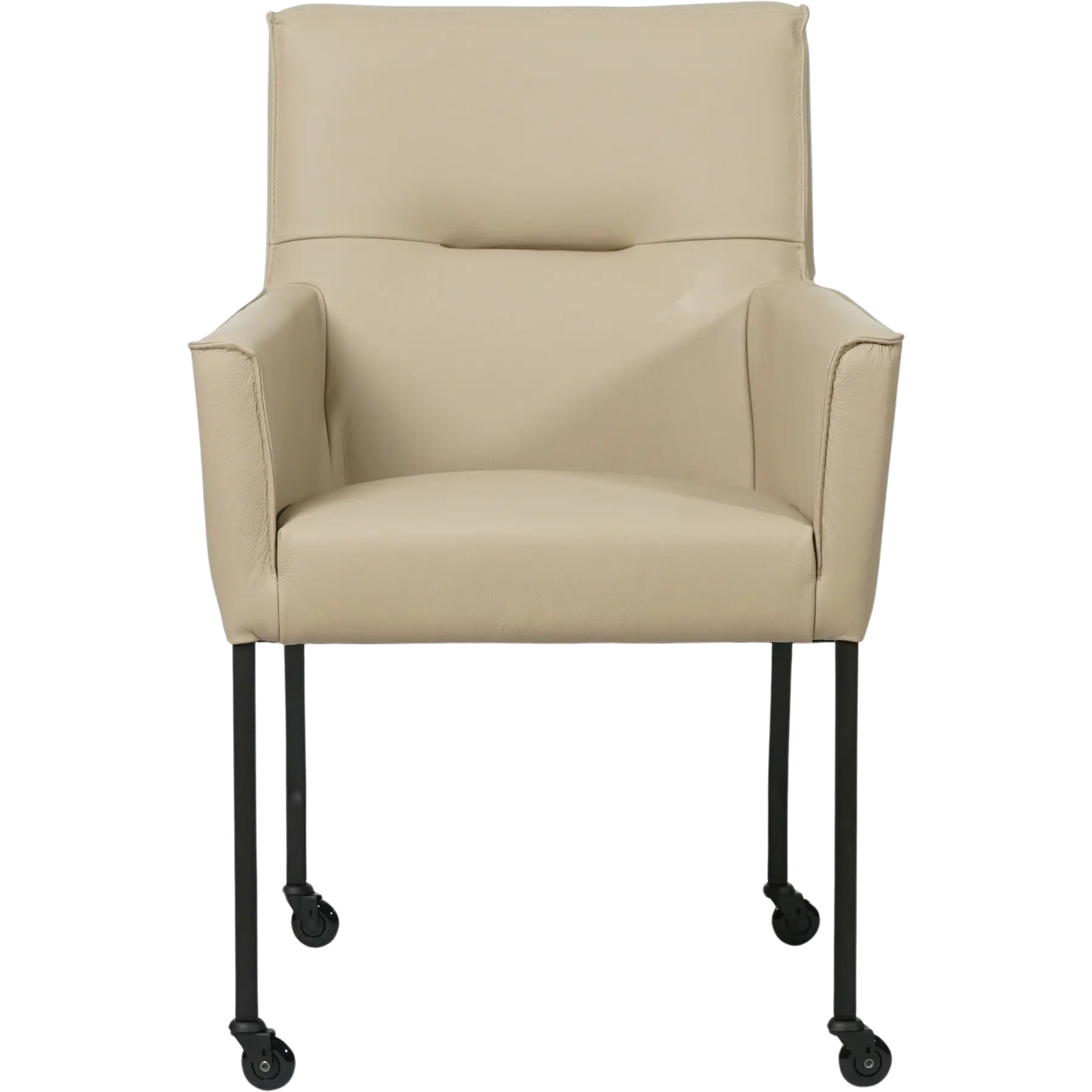 afbeelding van Leren eetkamerstoel Lucky - Toledo Mastic (taupe/bruin)