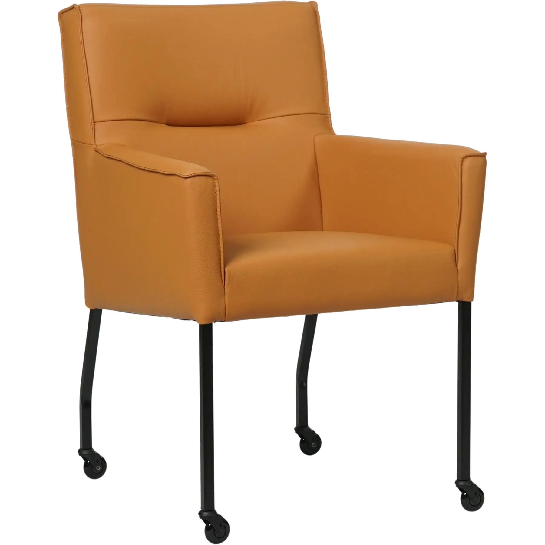 afbeelding van Leren eetkamerstoel Lucky - Toledo Sabbia (lichtcognac)