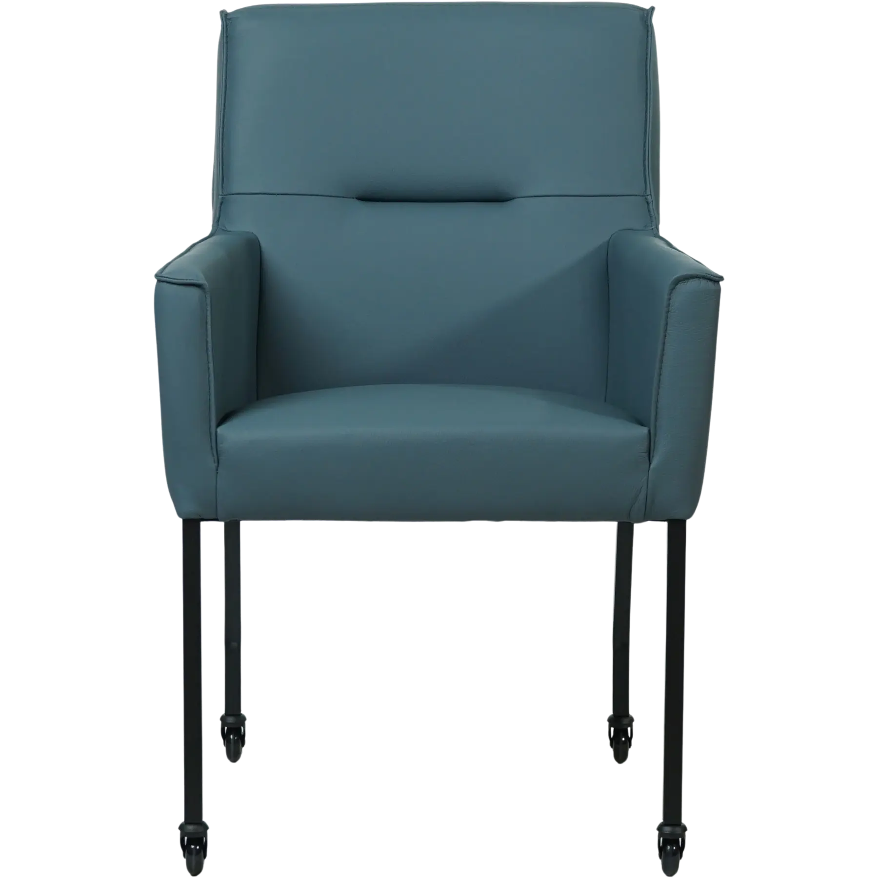 afbeelding van Leren eetkamerstoel Lucky - Toledo Whale (blauw/grijs)