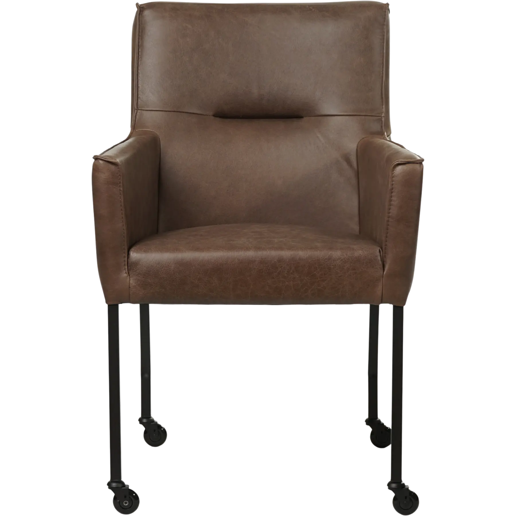 afbeelding van Leren eetkamerstoel Lucky - Vintage Brown (bruin)