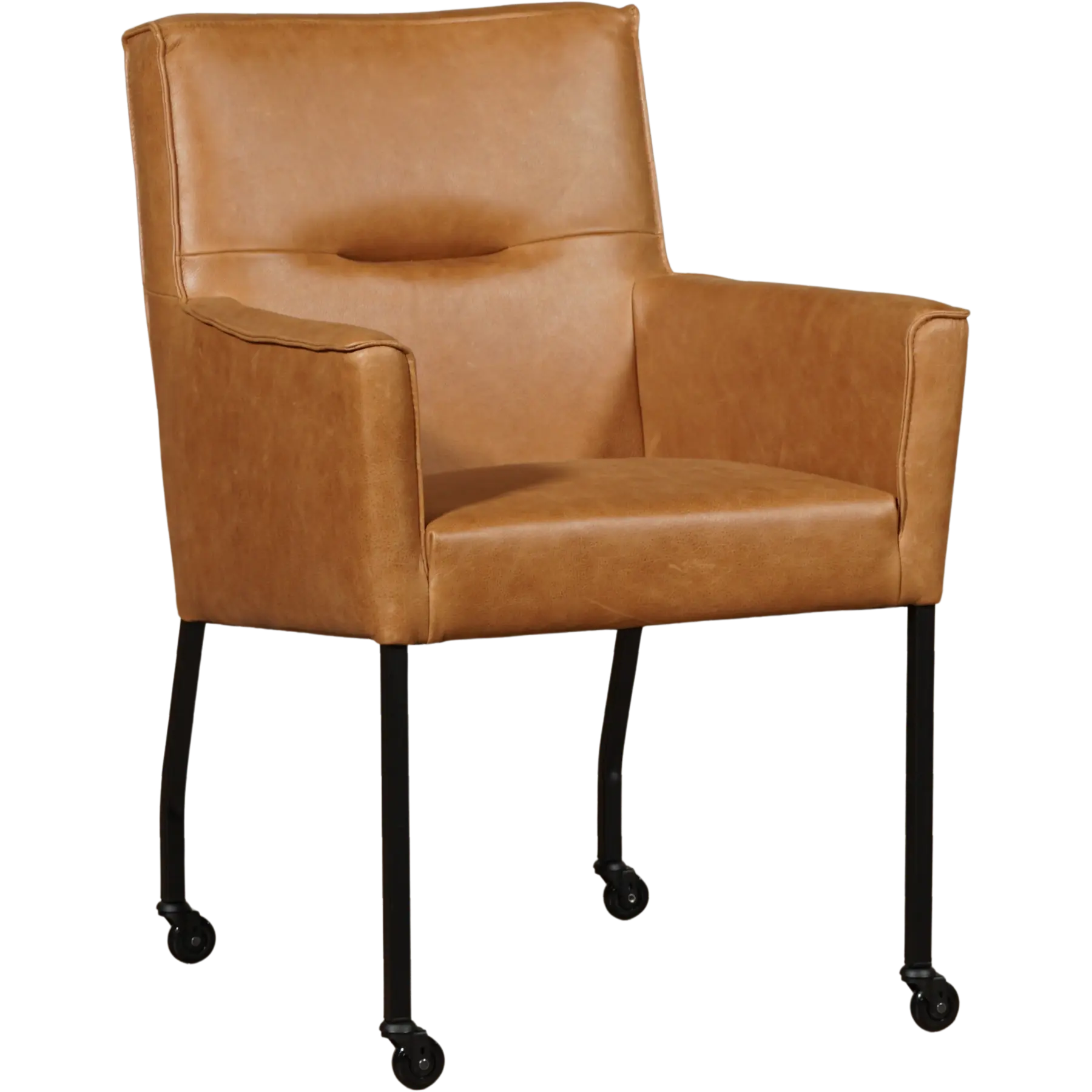 afbeelding van Leren eetkamerstoel Lucky - Vintage Cognac (cognac)