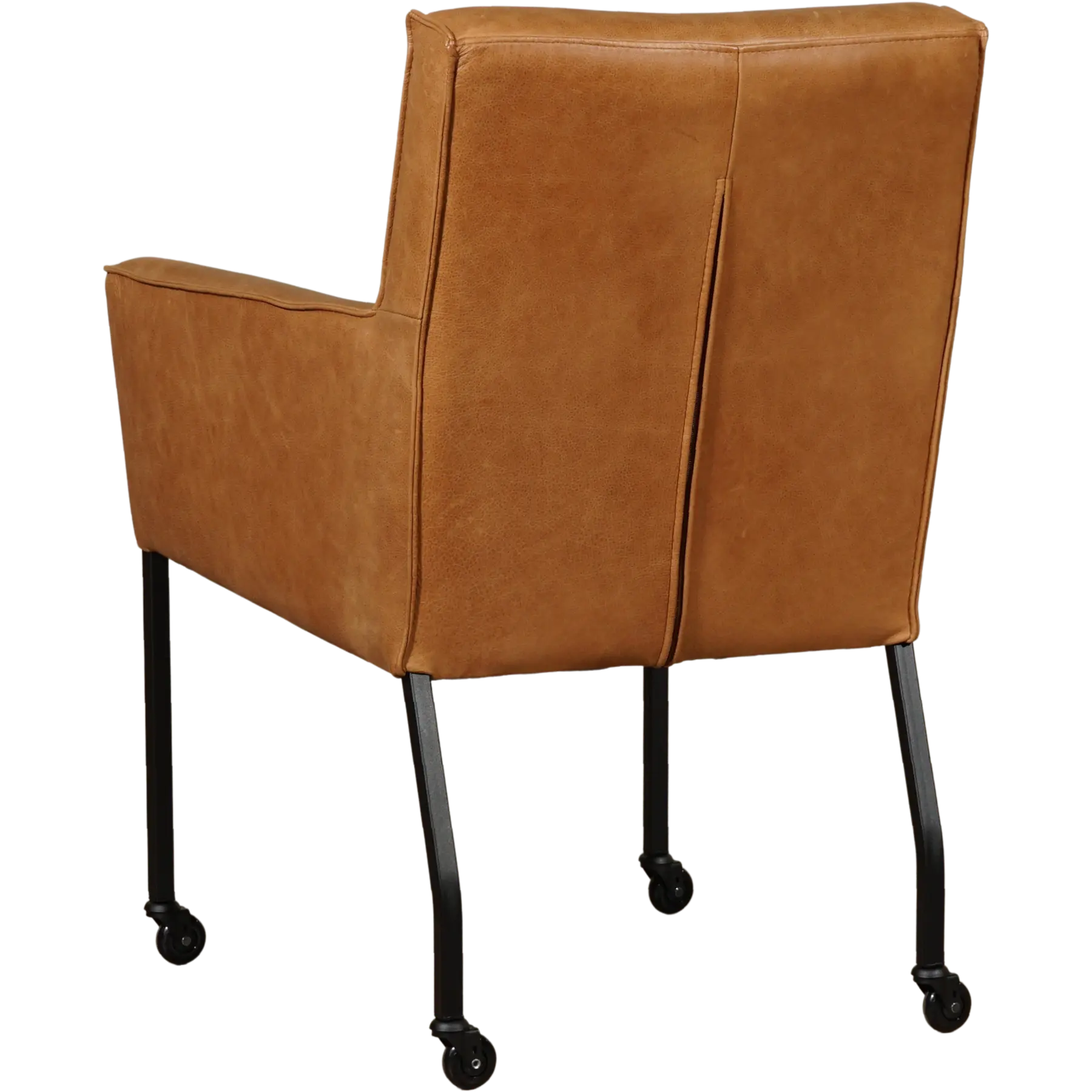 afbeelding van Leren eetkamerstoel Lucky - Vintage Cognac (cognac)