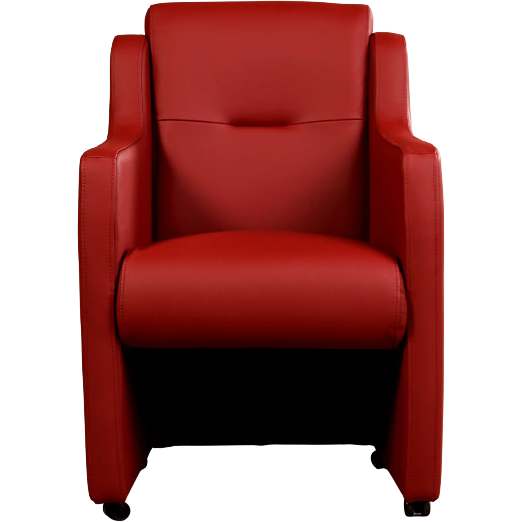 afbeelding van Leren eetkamerstoel Mass - Hermes Red (rood) - Zonder handgreep