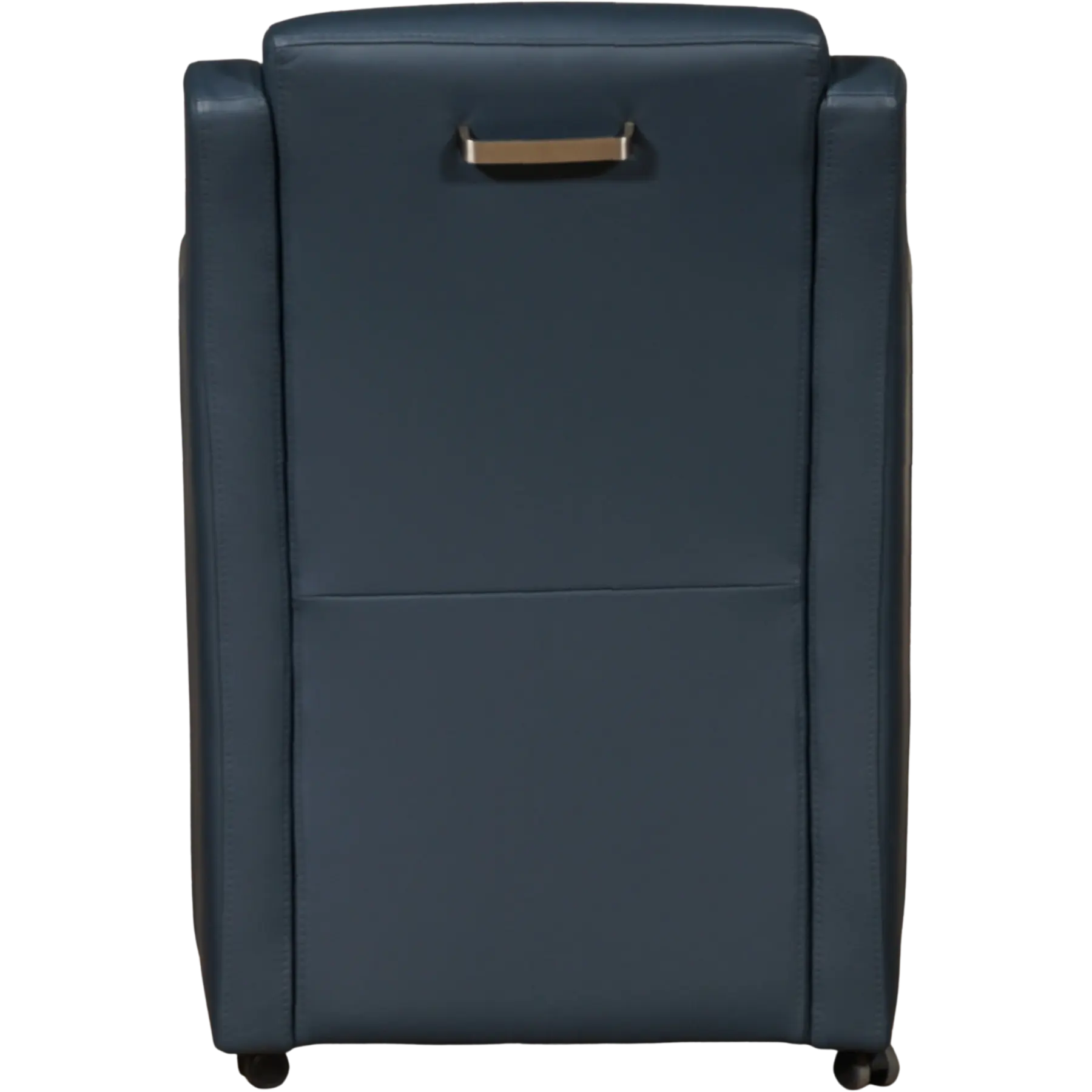 afbeelding van Leren eetkamerstoel Mass - Toledo Marine (blauw) - Met handgreep RVS