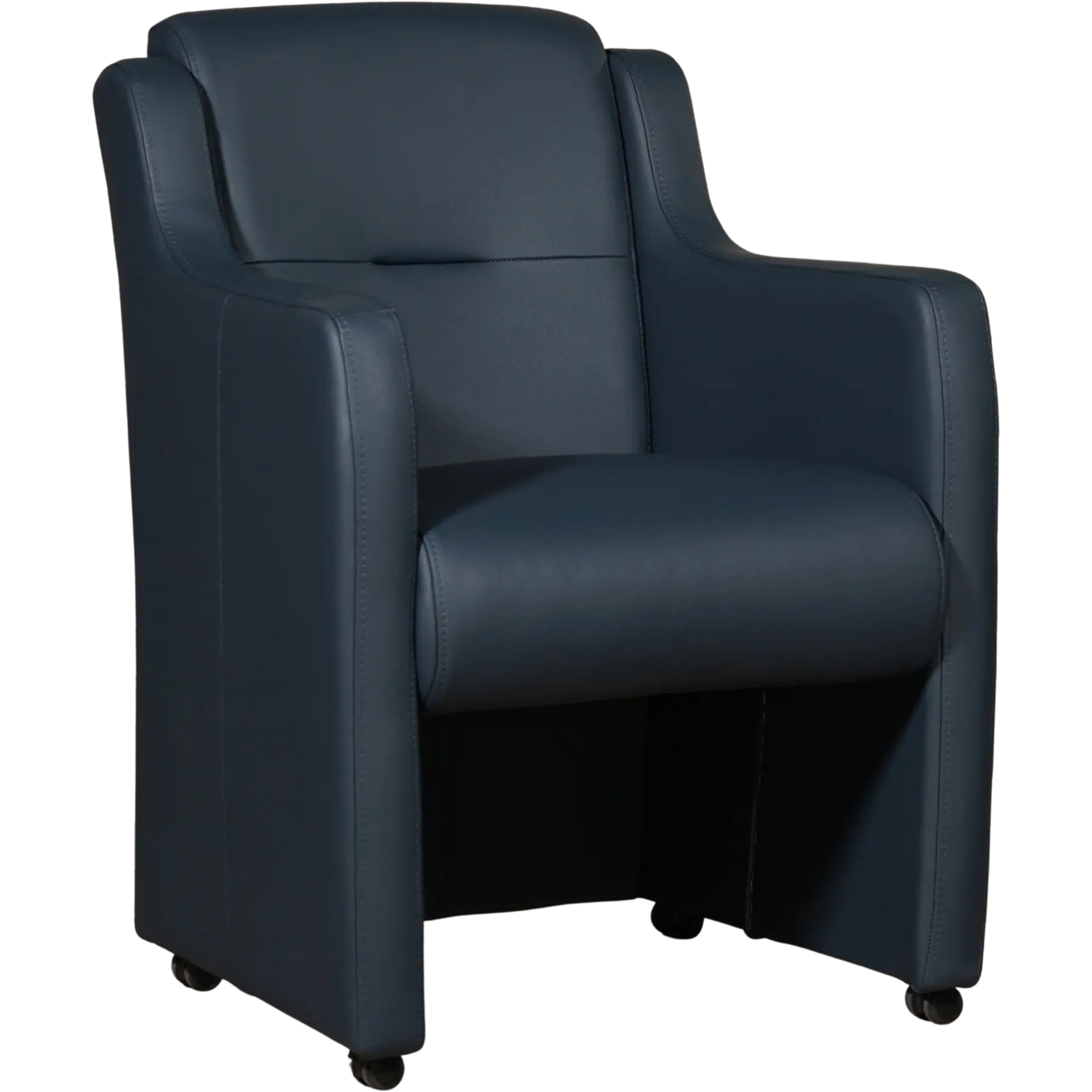 afbeelding van Leren eetkamerstoel Mass - Toledo Marine (blauw) - Zonder handgreep