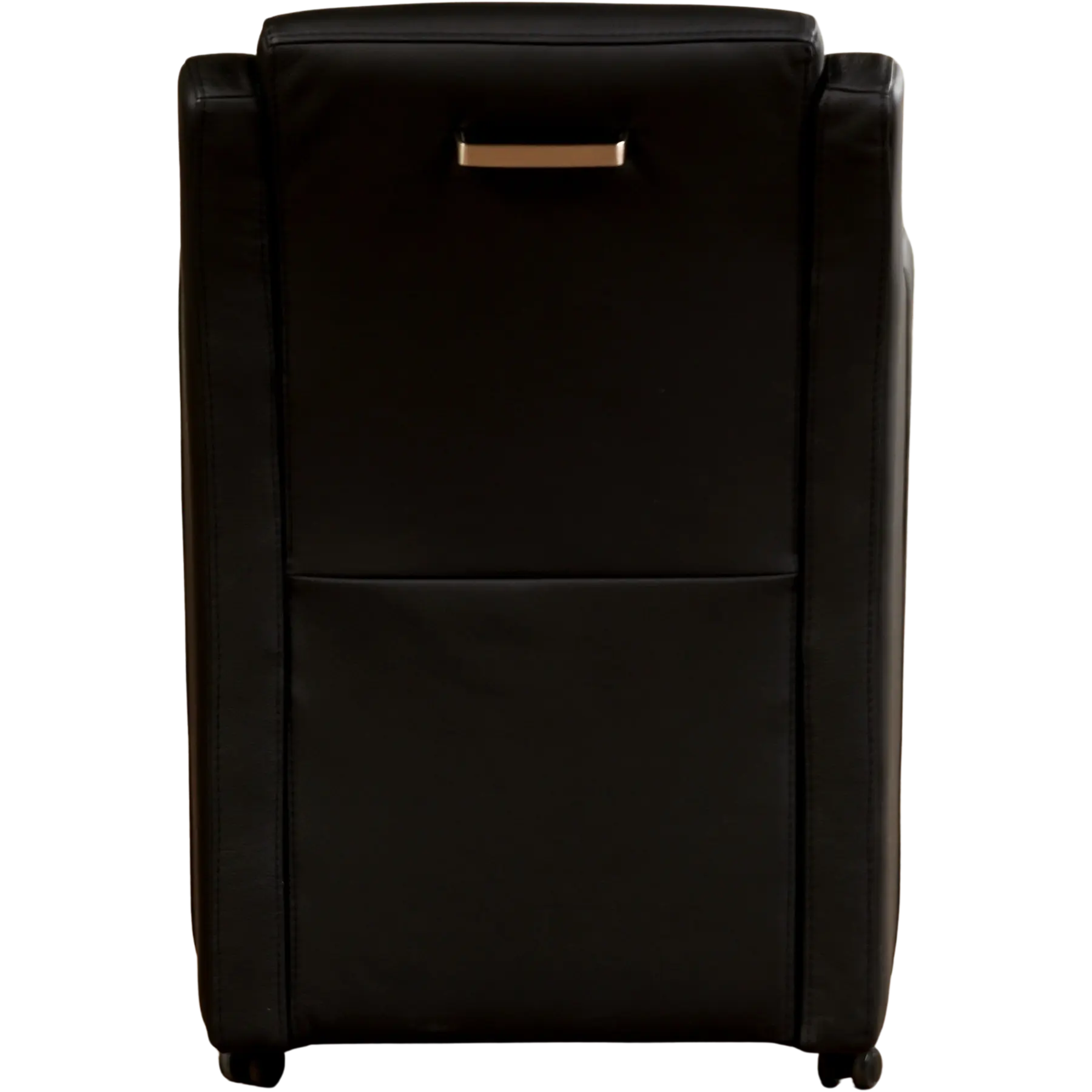 afbeelding van Leren eetkamerstoel Mass - Toledo Nero (zwart) - Met handgreep RVS