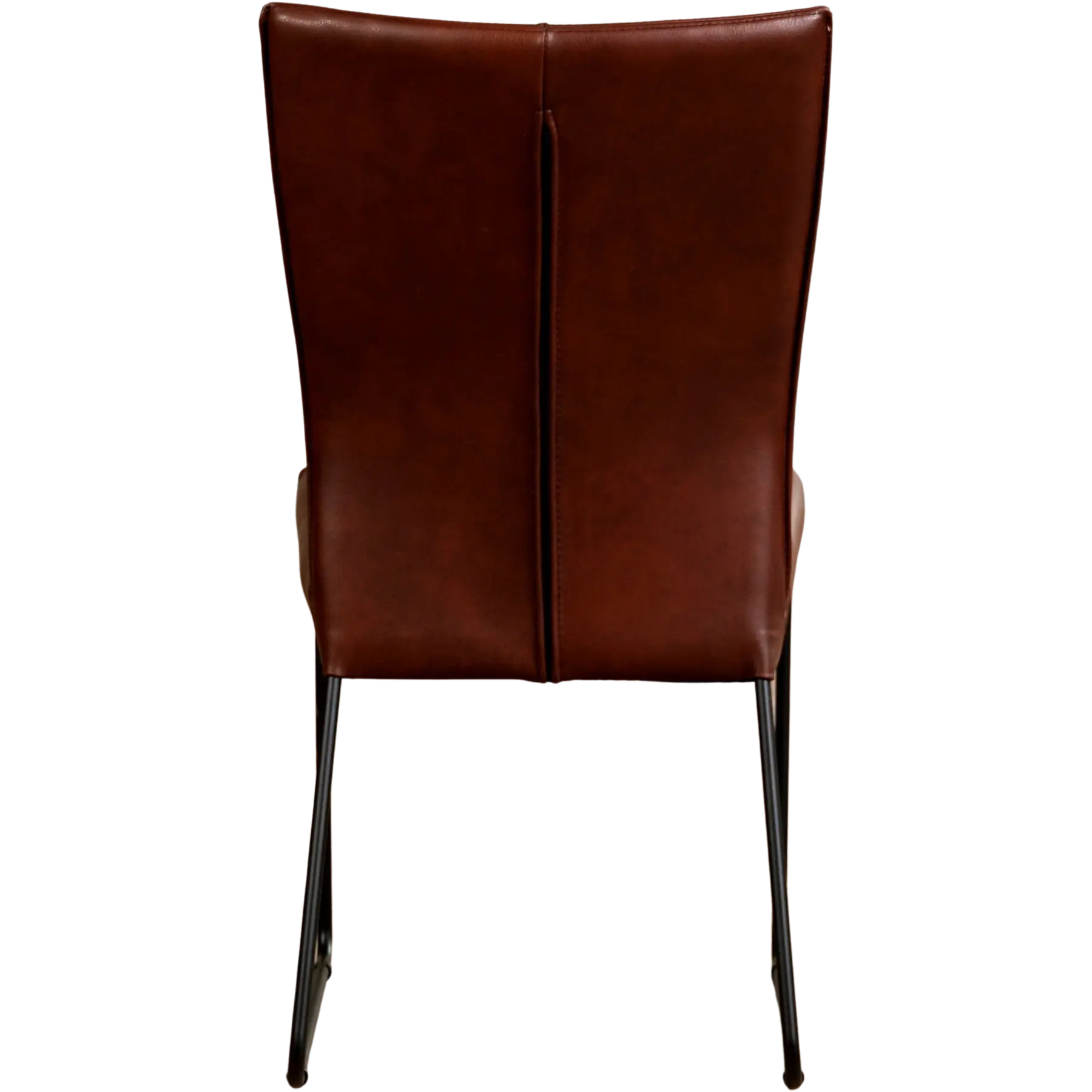 afbeelding van Leren eetkamerstoel Mate - Granada Cognac (donkercognac) - U-poot staal rond zwart