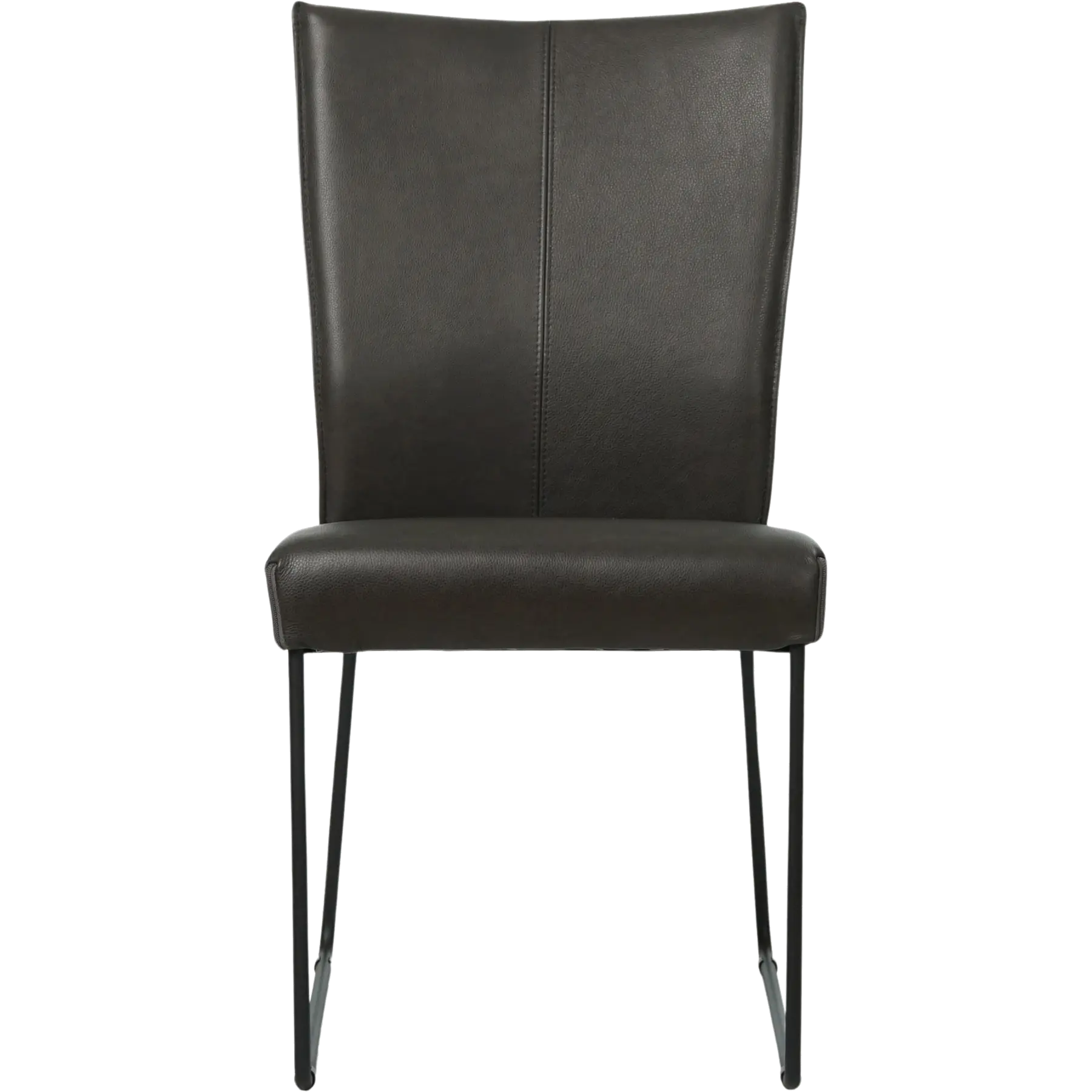 afbeelding van Leren eetkamerstoel Mate - Granada Graphite (donkergrijs) - U-poot staal rond zwart