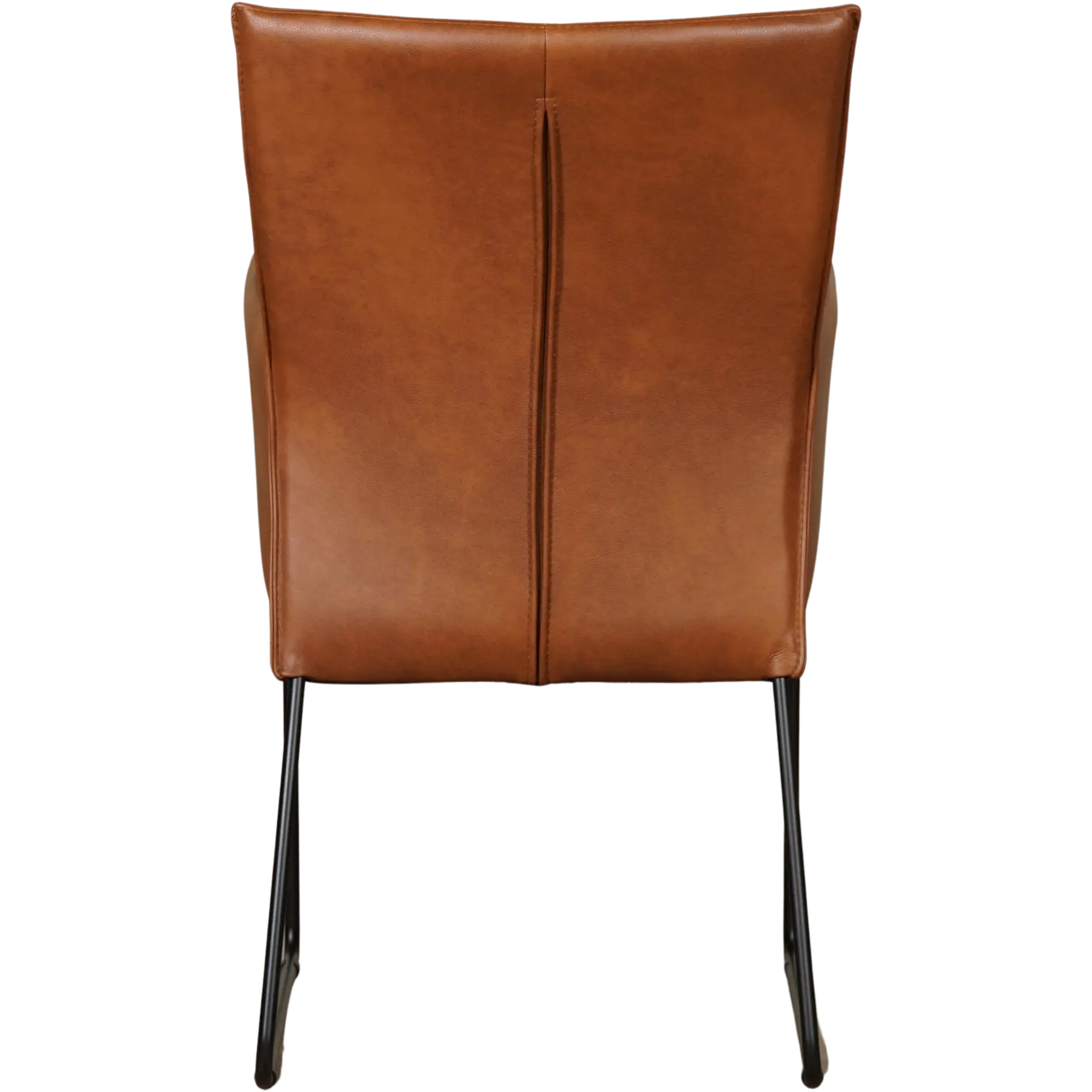 afbeelding van Leren eetkamerstoel Mate met armleuning - Granada Savannah (cognac) - U-poot staal rond zwart