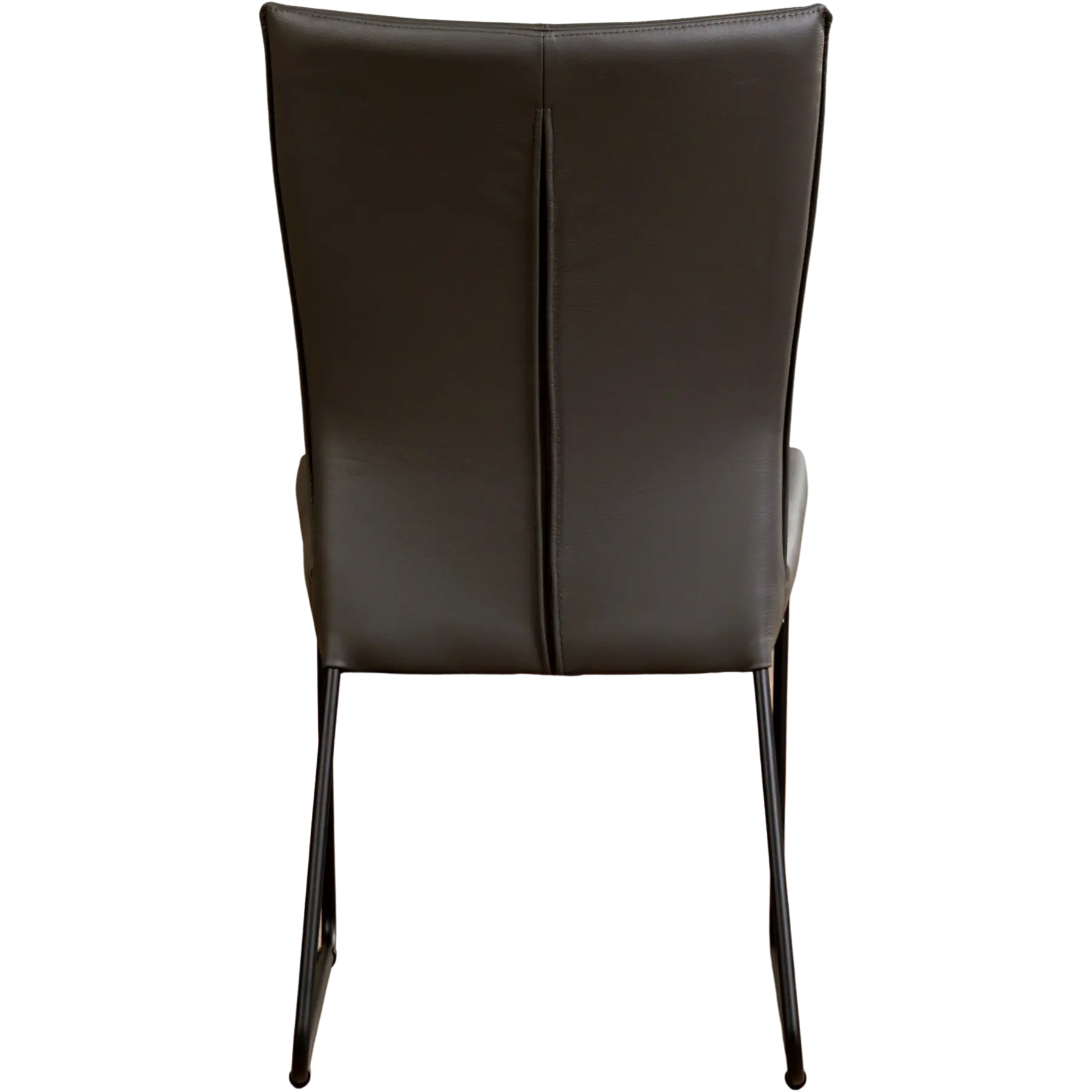 afbeelding van Leren eetkamerstoel Mate - Toledo Antracite (donkergrijs) - U-poot staal rond zwart