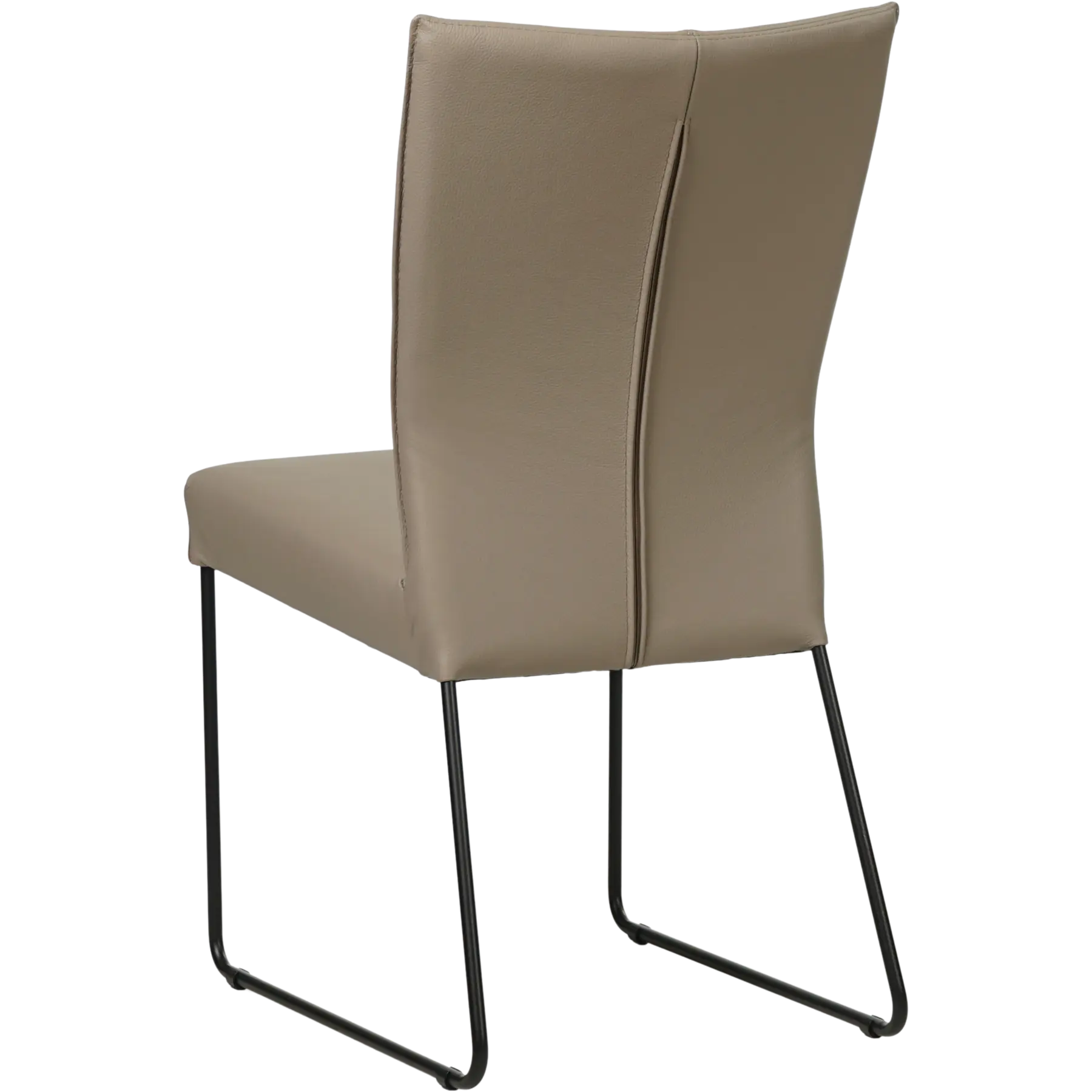 afbeelding van Leren eetkamerstoel Mate - Toledo Khaki (taupe/bruin) - U-poot staal rond zwart