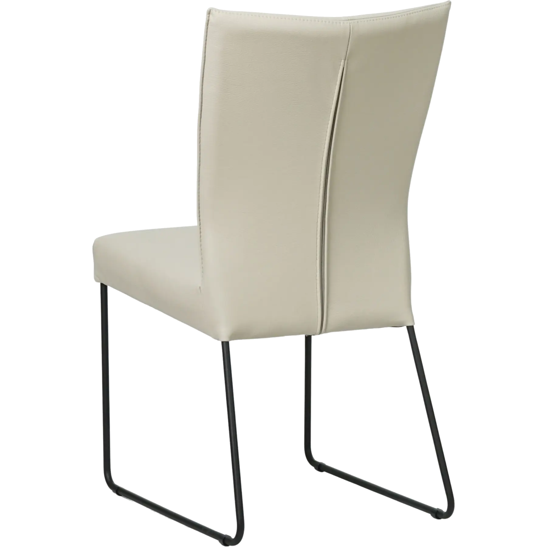 afbeelding van Leren eetkamerstoel Mate - Toledo Nebbia (crème) - U-poot staal rond zwart