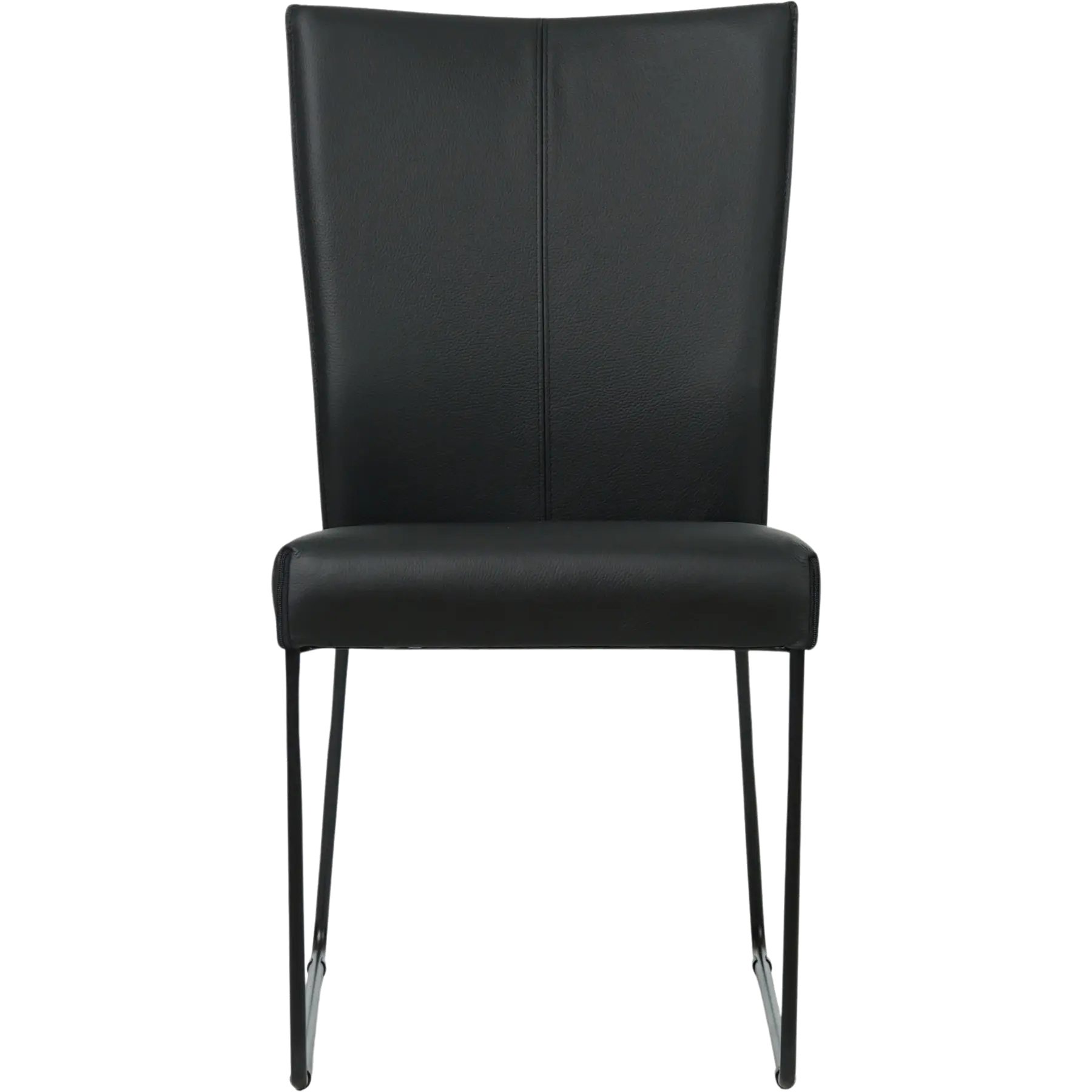 afbeelding van Leren eetkamerstoel Mate - Toledo Nero (zwart) - U-poot staal rond zwart