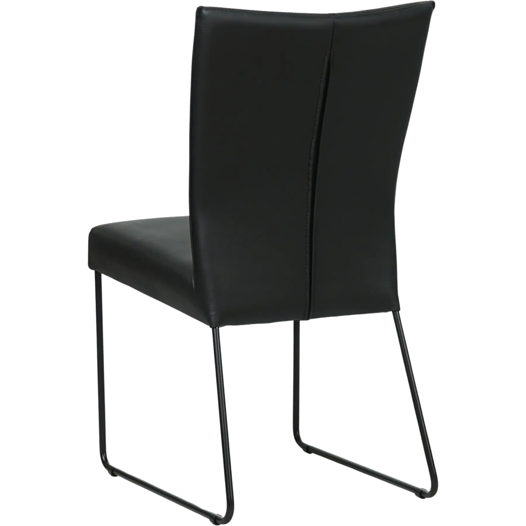 afbeelding van Leren eetkamerstoel Mate - Toledo Nero (zwart) - U-poot staal rond zwart