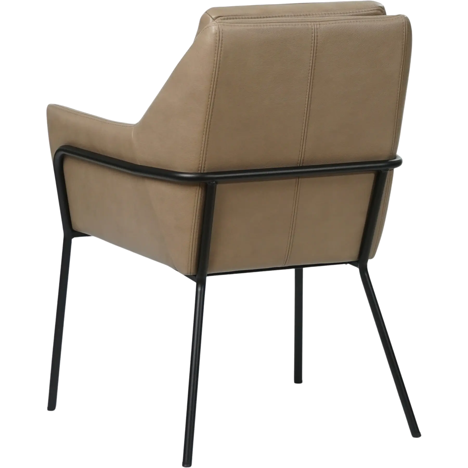 afbeelding van Leren eetkamerstoel Mix - Granada Taupe (taupe/bruin) - Poten staal rond zwart