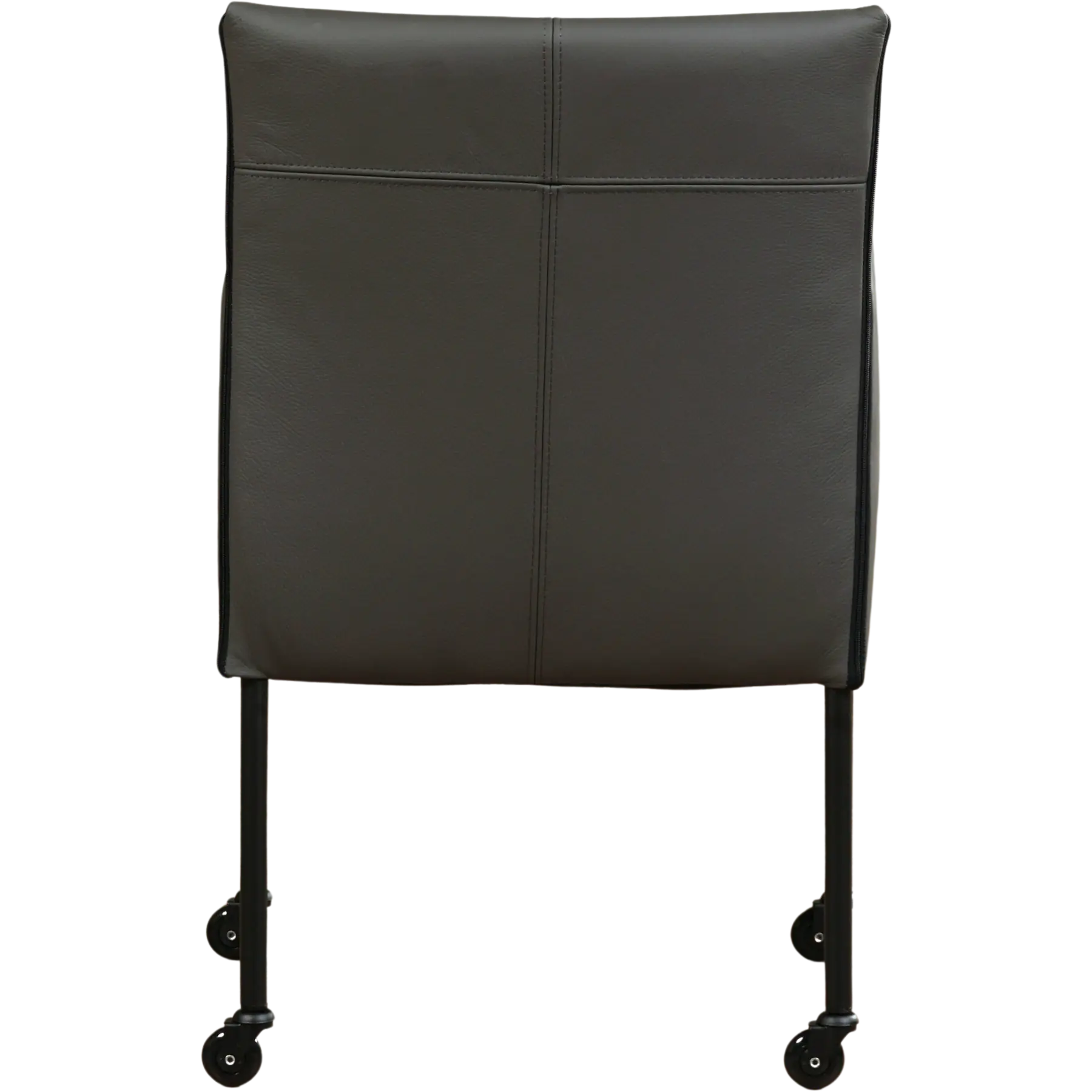 afbeelding van Leren eetkamerstoel More - Toledo Antracite (donkergrijs) - Poten staal rond zwart