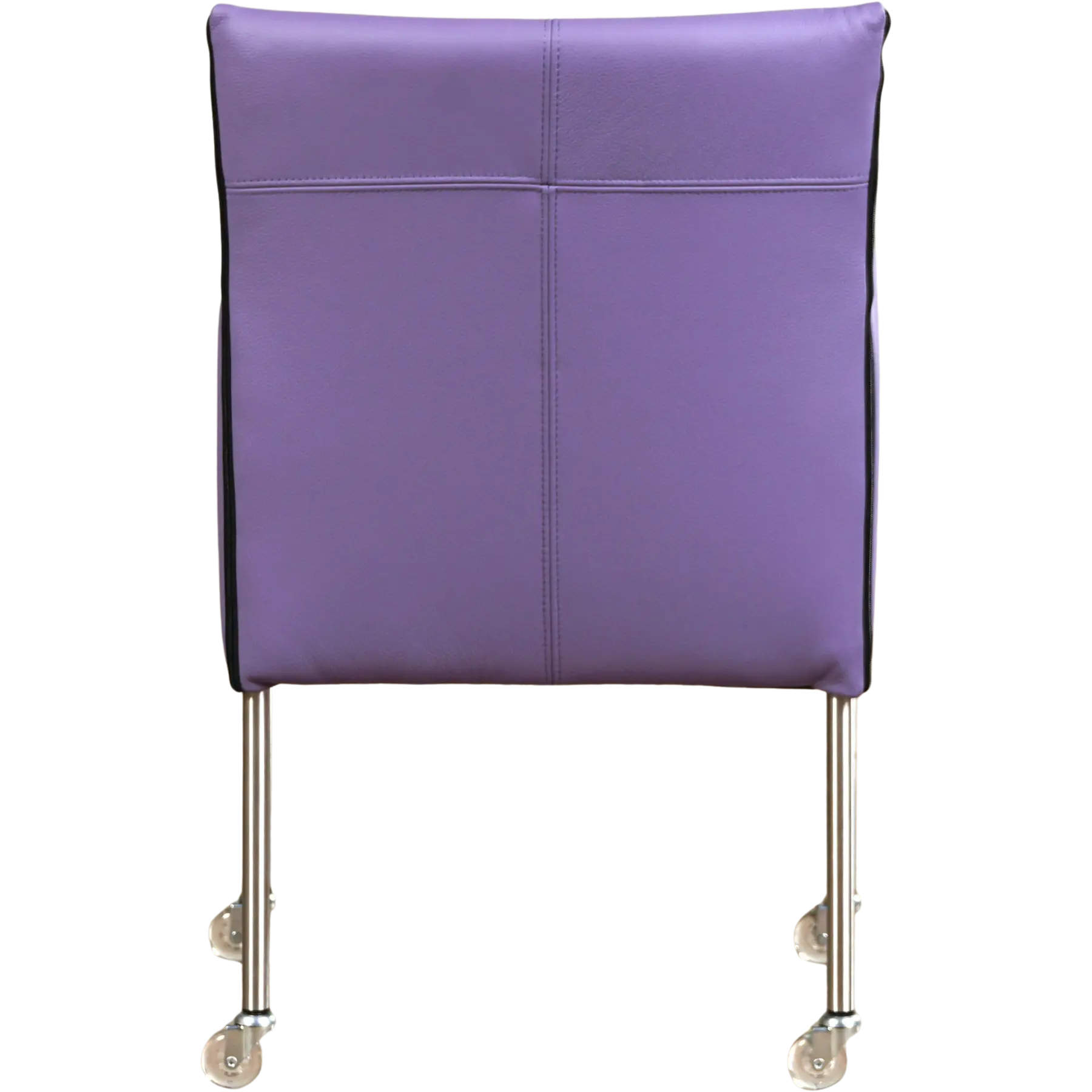 afbeelding van Leren eetkamerstoel More - Toledo Lila (lichtpaars) - Poten staal rond RVS