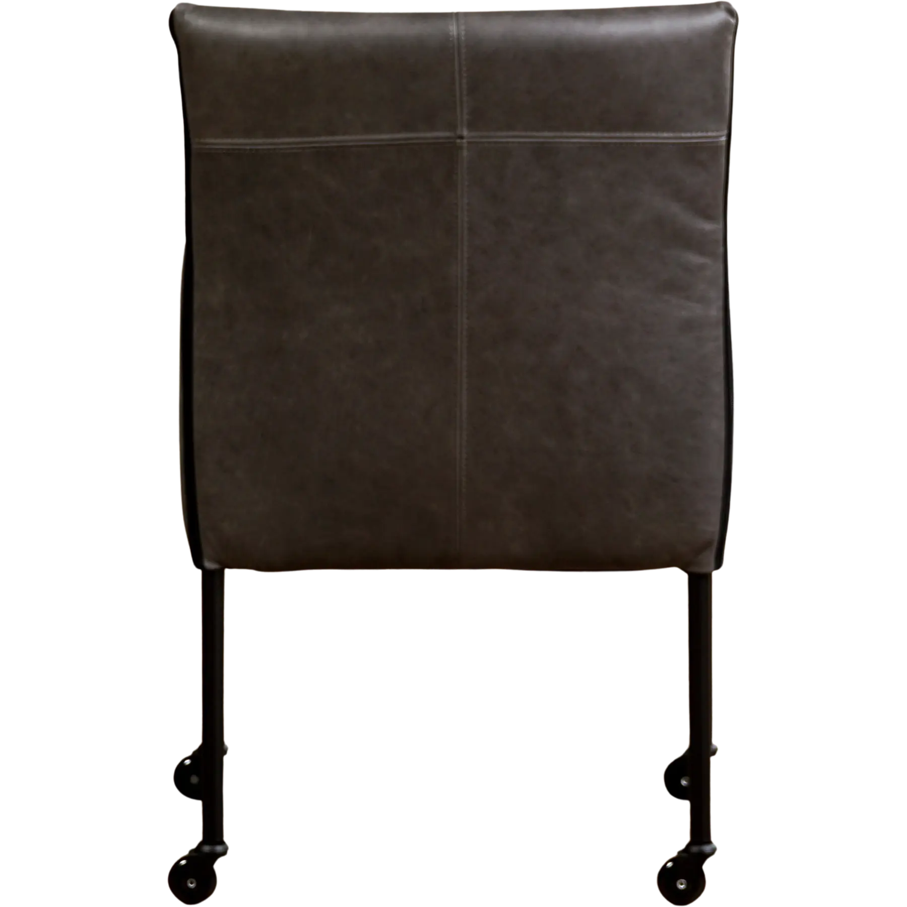 afbeelding van Leren eetkamerstoel More - Vintage Grey (grijs) - Poten staal rond zwart