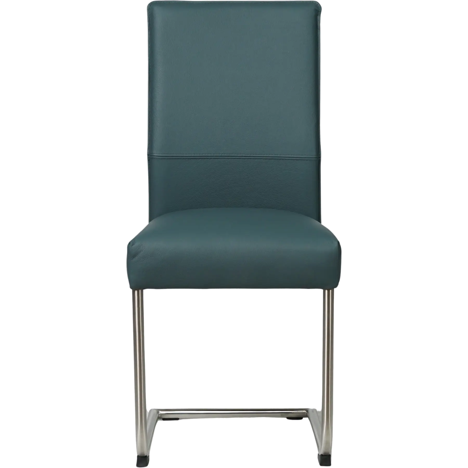 afbeelding van Leren eetkamerstoel Piece - Toledo Whale (blauw/grijs) - Sledepoot staal rond RVS