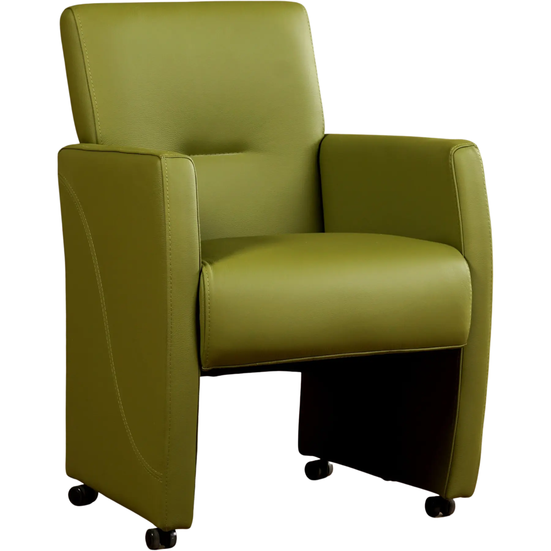 afbeelding van Leren eetkamerstoel Pleasure - Toledo Apple Green (groen) - Met handgreep RVS