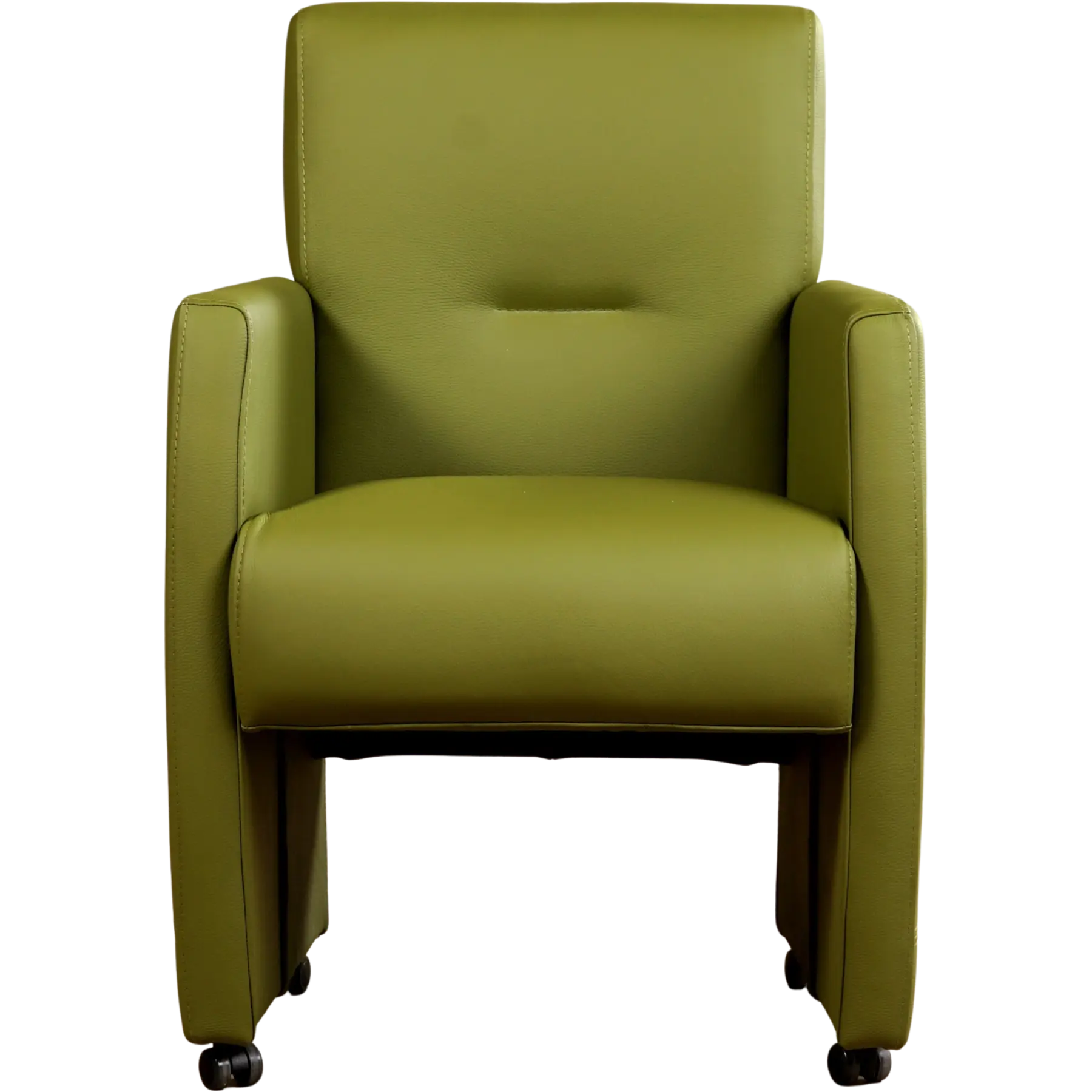 afbeelding van Leren eetkamerstoel Pleasure - Toledo Apple Green (groen) - Met handgreep RVS