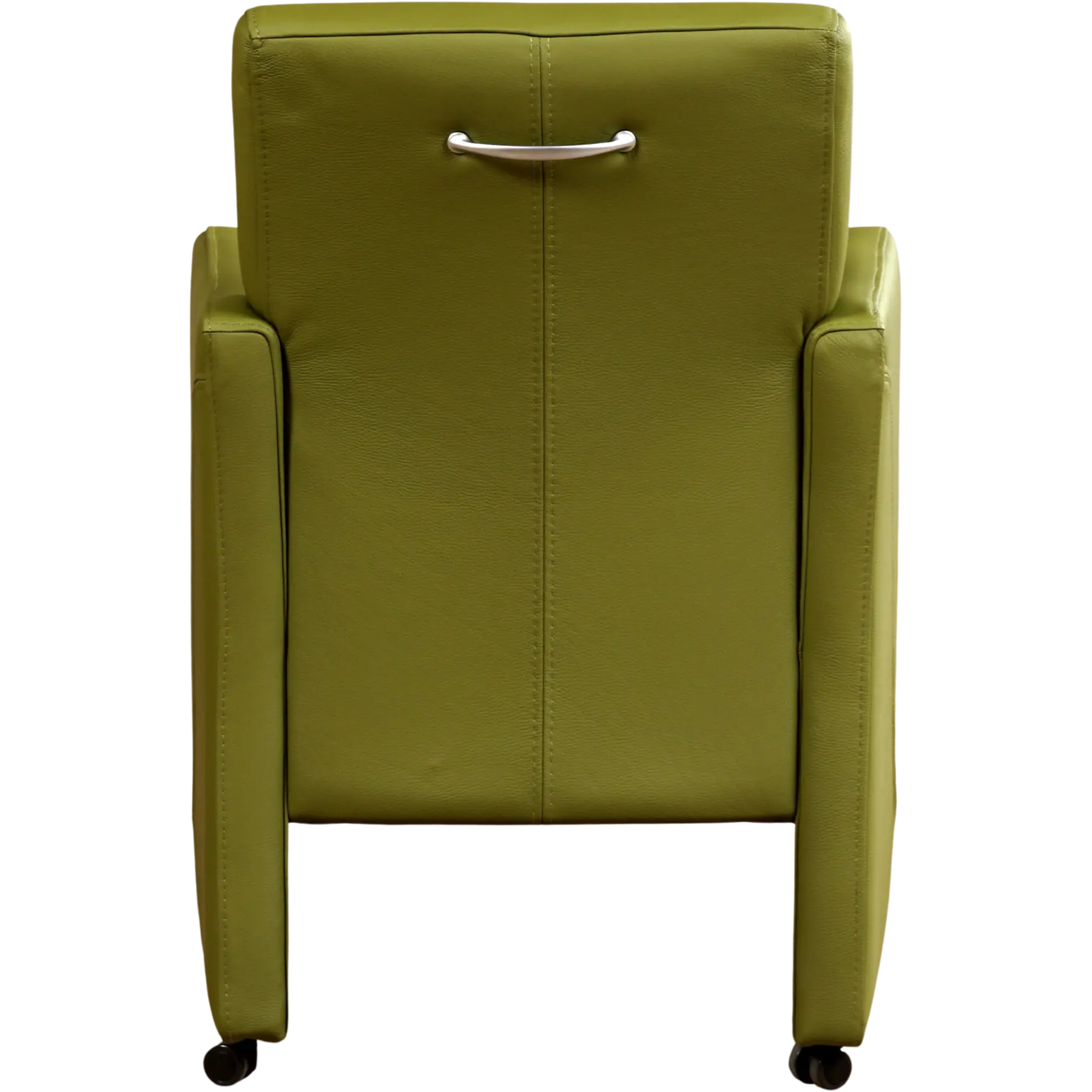 afbeelding van Leren eetkamerstoel Pleasure - Toledo Apple Green (groen) - Met handgreep RVS