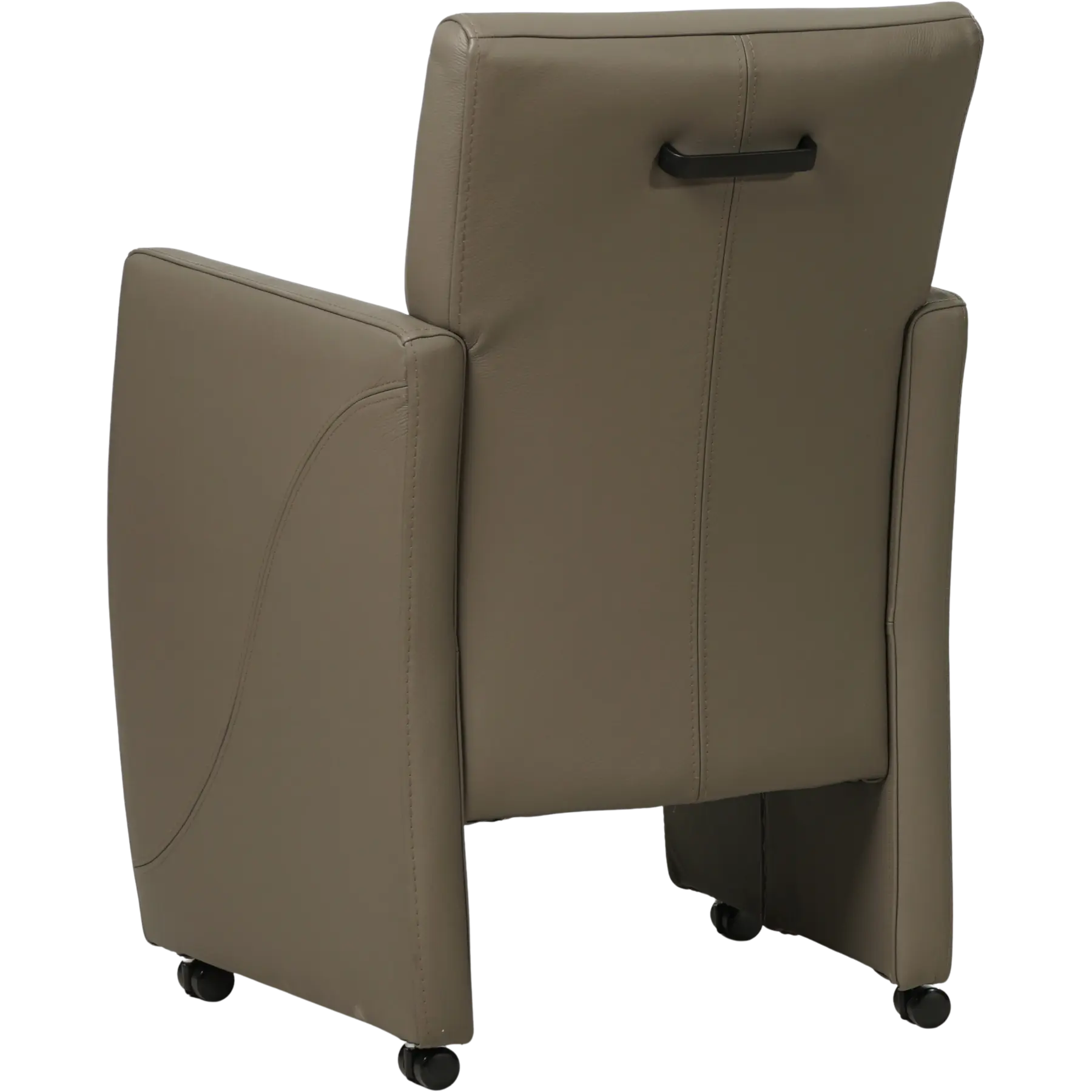 afbeelding van Leren eetkamerstoel Pleasure - Toledo Smog (grijs) - Met handgreep zwart