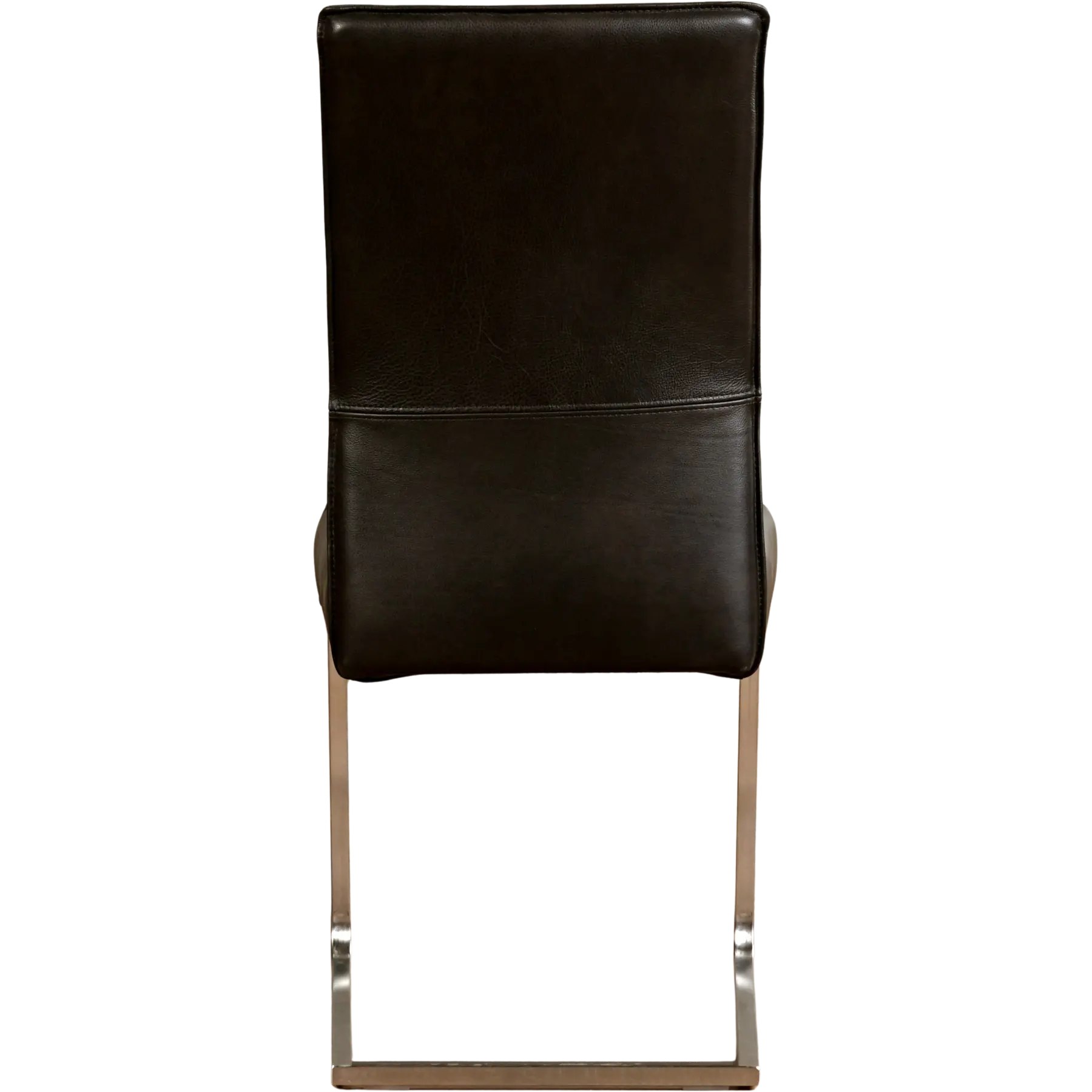 afbeelding van Leren eetkamerstoel Remix - Granada Graphite (donkergrijs) - Sledepoot staal vierkant RVS