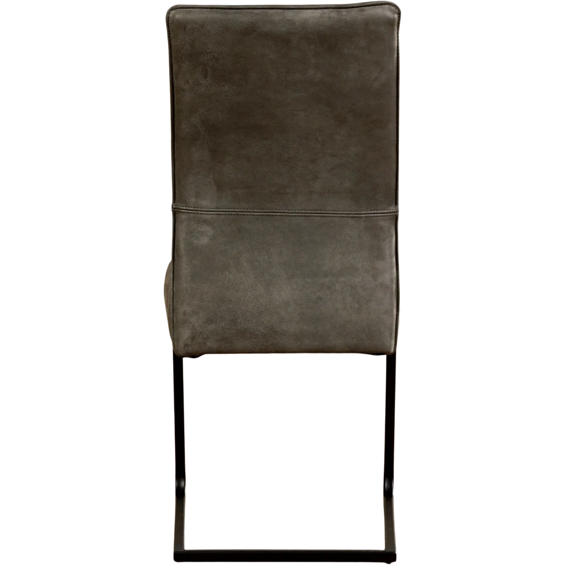 afbeelding van Leren eetkamerstoel Remix - Kenia Antracite (grijs) - Sledepoot staal vierkant zwart