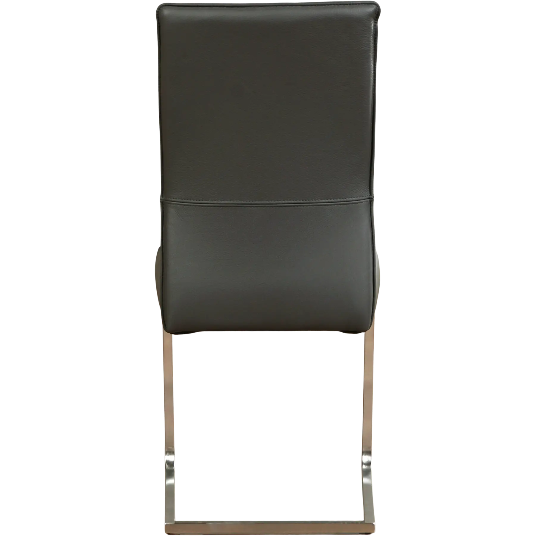 afbeelding van Leren eetkamerstoel Remix - Toledo Antracite (donkergrijs) - Sledepoot staal vierkant RVS