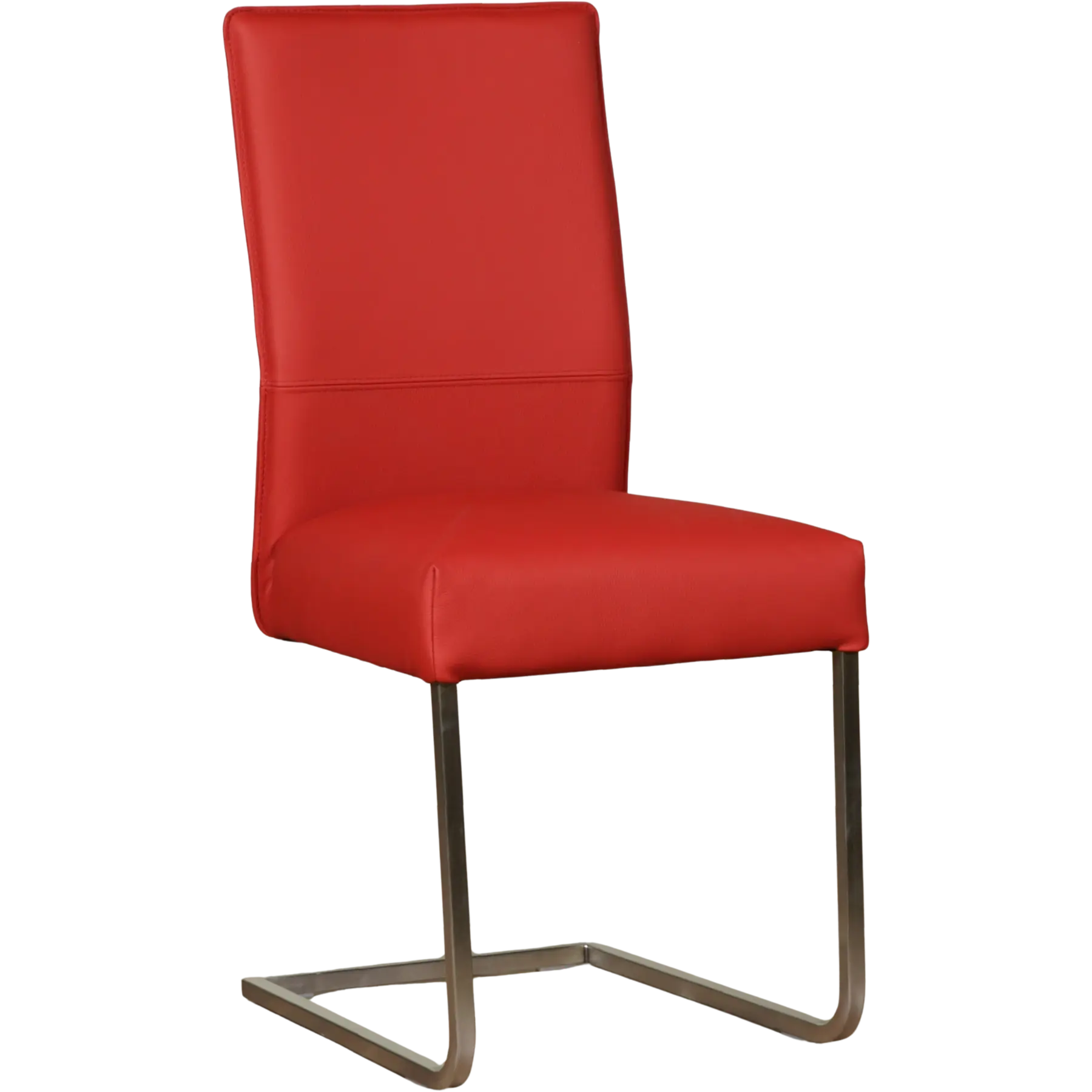 afbeelding van Leren eetkamerstoel Remix - Toledo Ducati (rood) - Sledepoot staal vierkant RVS