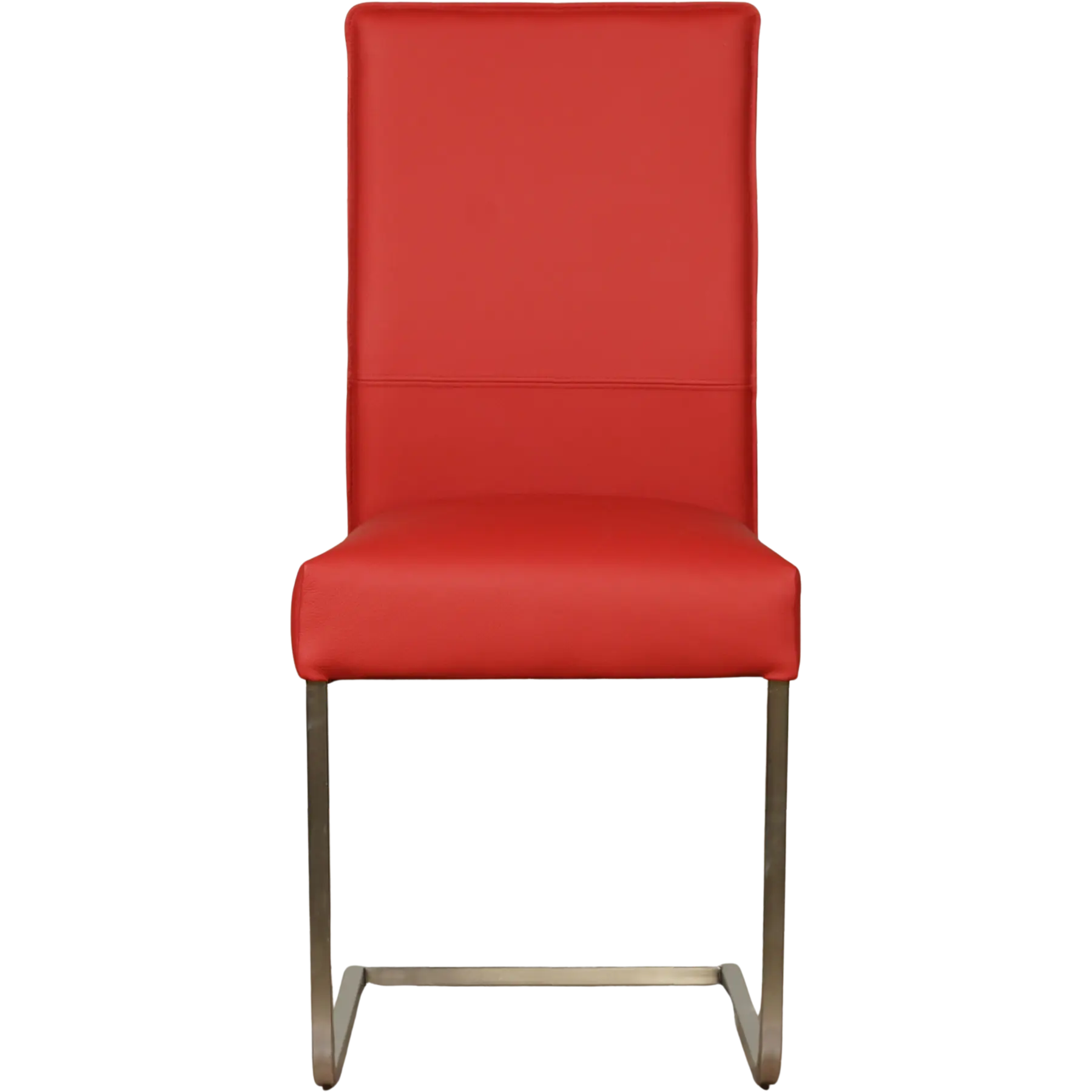 afbeelding van Leren eetkamerstoel Remix - Toledo Ducati (rood) - Sledepoot staal vierkant RVS