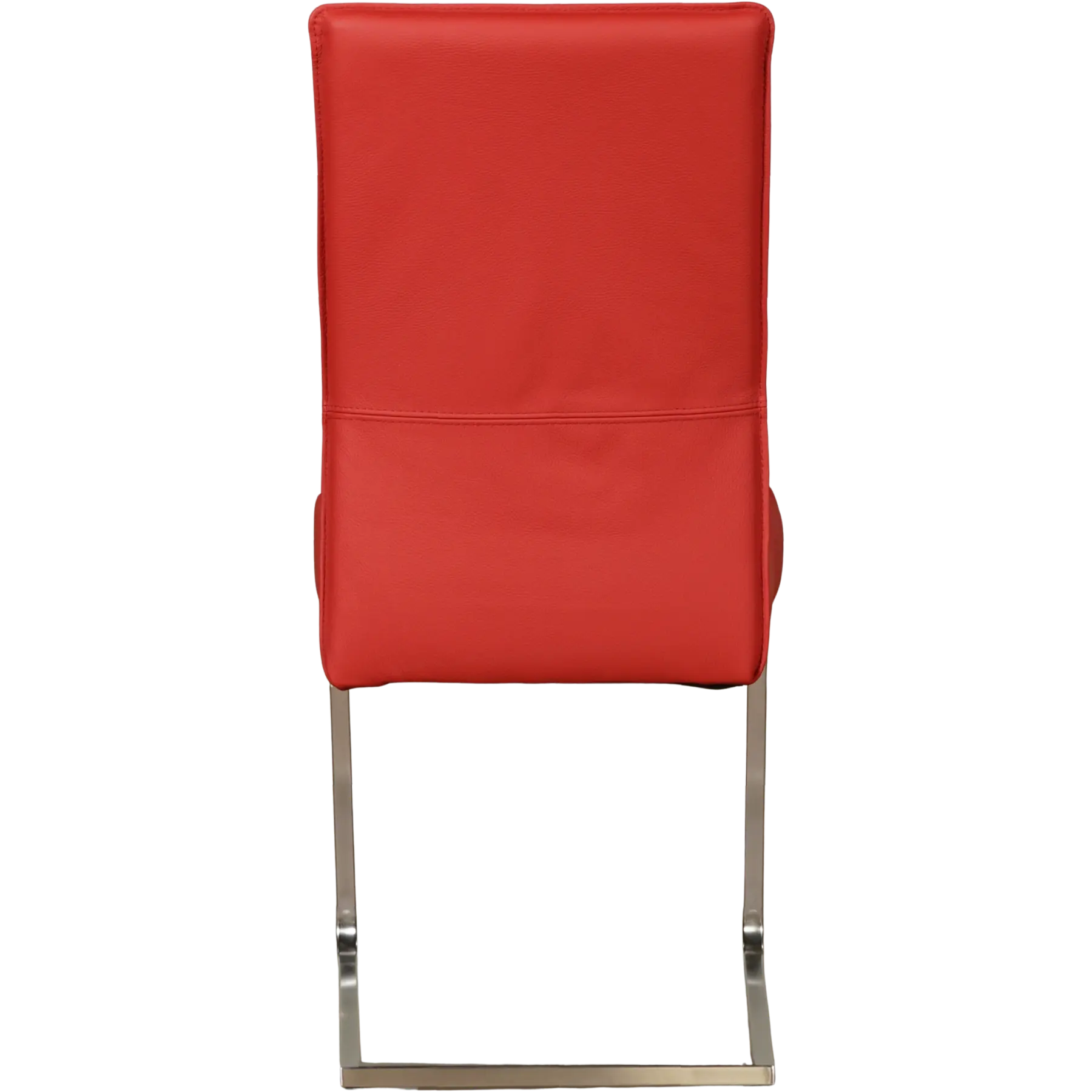 afbeelding van Leren eetkamerstoel Remix - Toledo Ducati (rood) - Sledepoot staal vierkant RVS