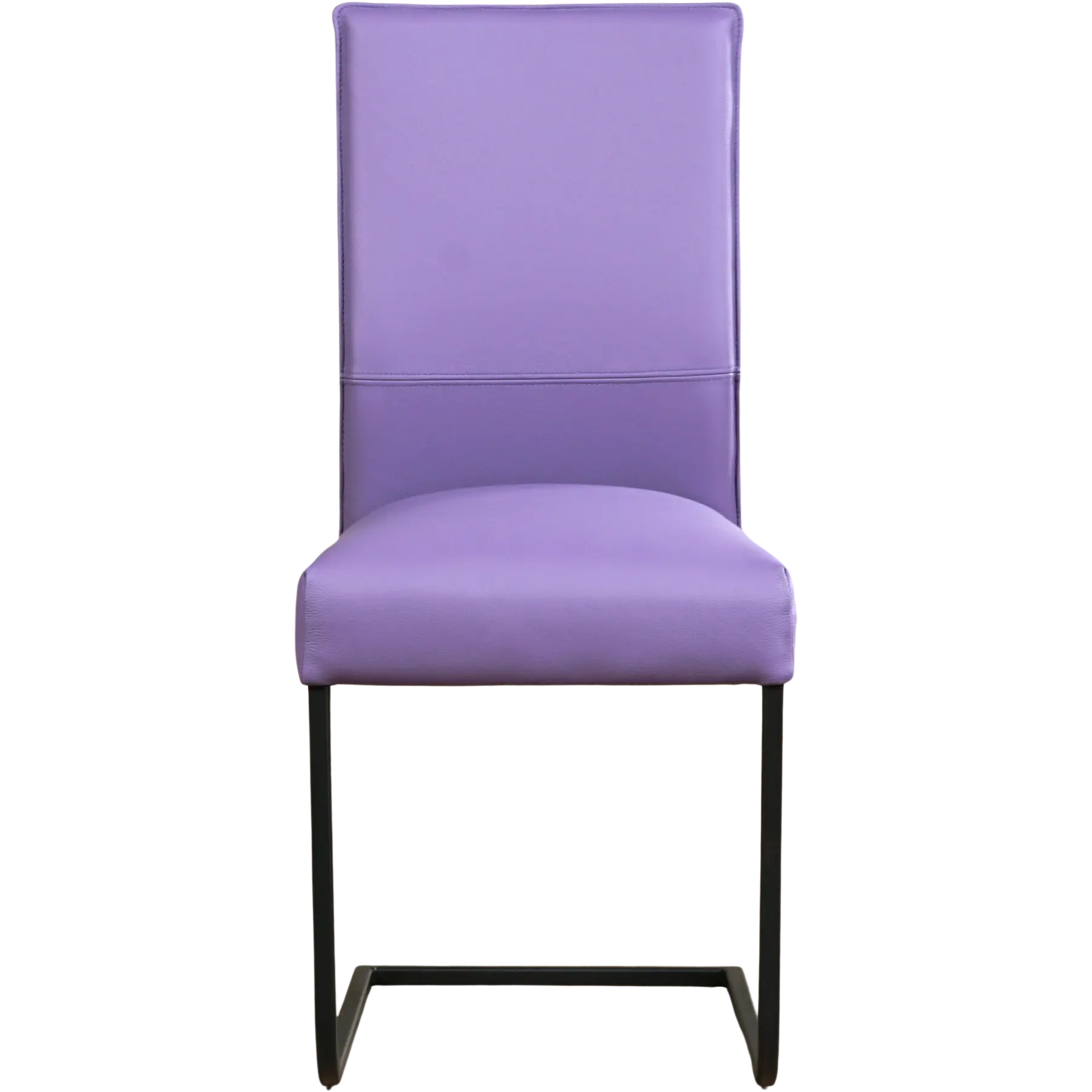afbeelding van Leren eetkamerstoel Remix - Toledo Lila (lichtpaars) - Sledepoot staal vierkant zwart