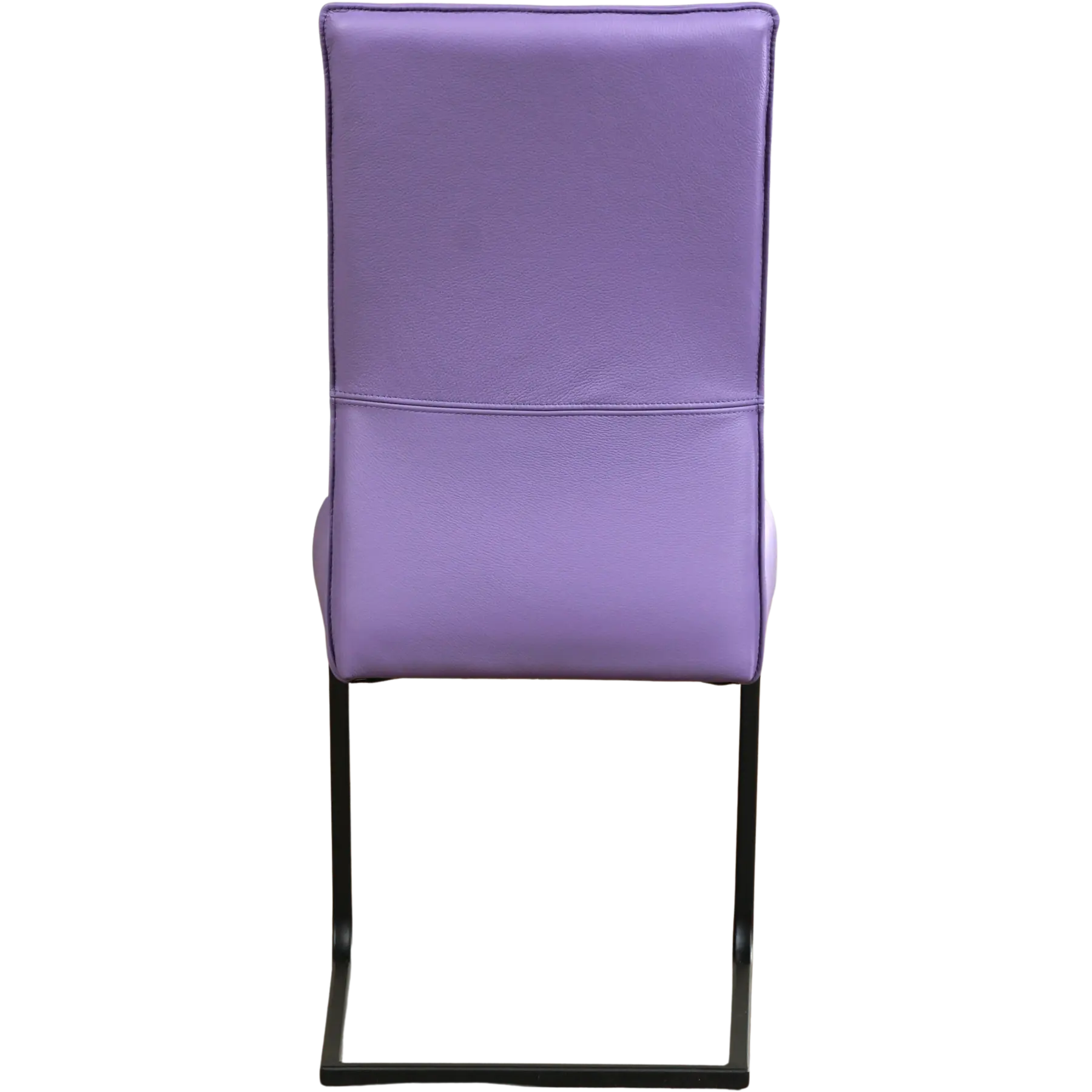 afbeelding van Leren eetkamerstoel Remix - Toledo Lila (lichtpaars) - Sledepoot staal vierkant zwart