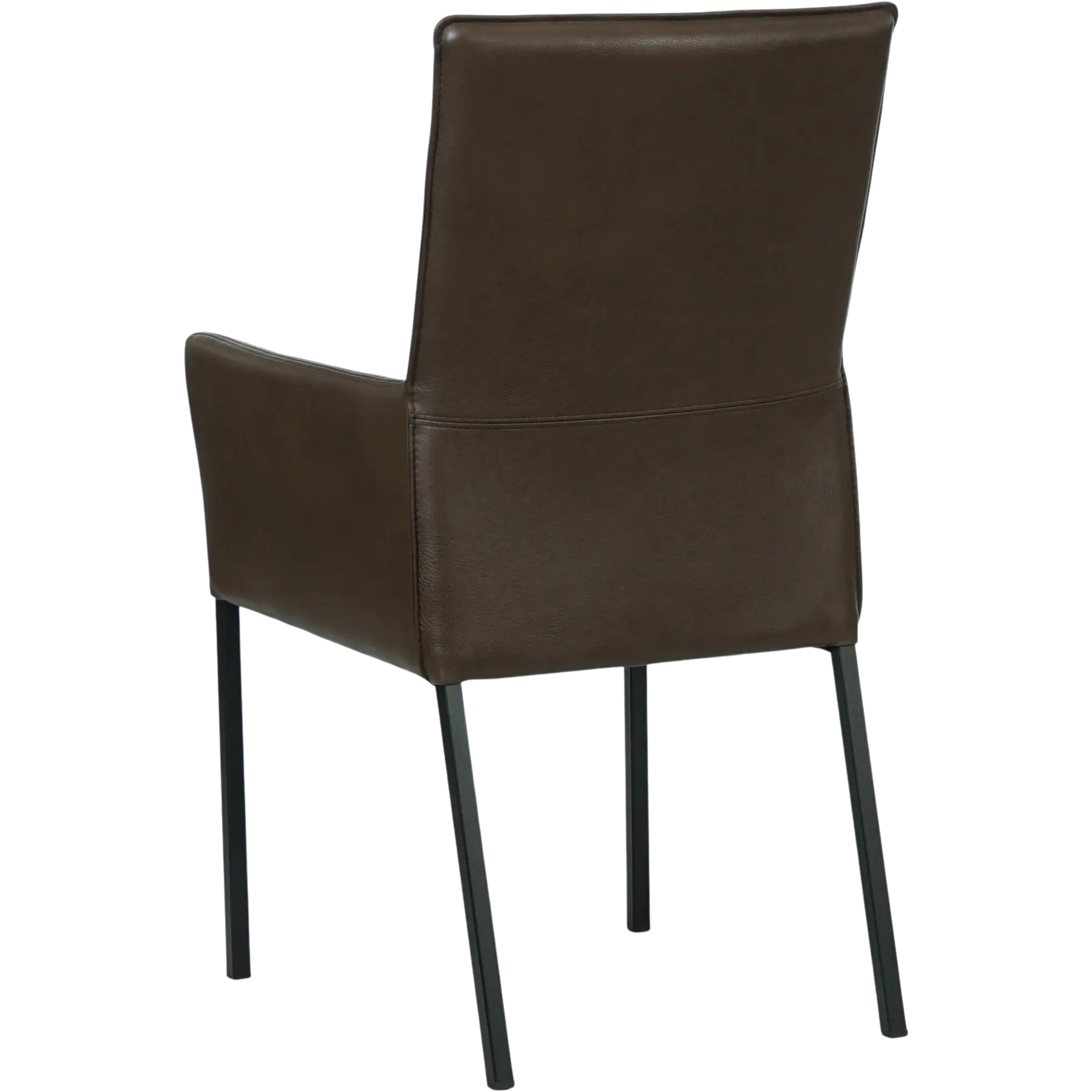 afbeelding van Leren eetkamerstoel Royal - Granada Chocolate (bruin) - Poten staal vierkant zwart