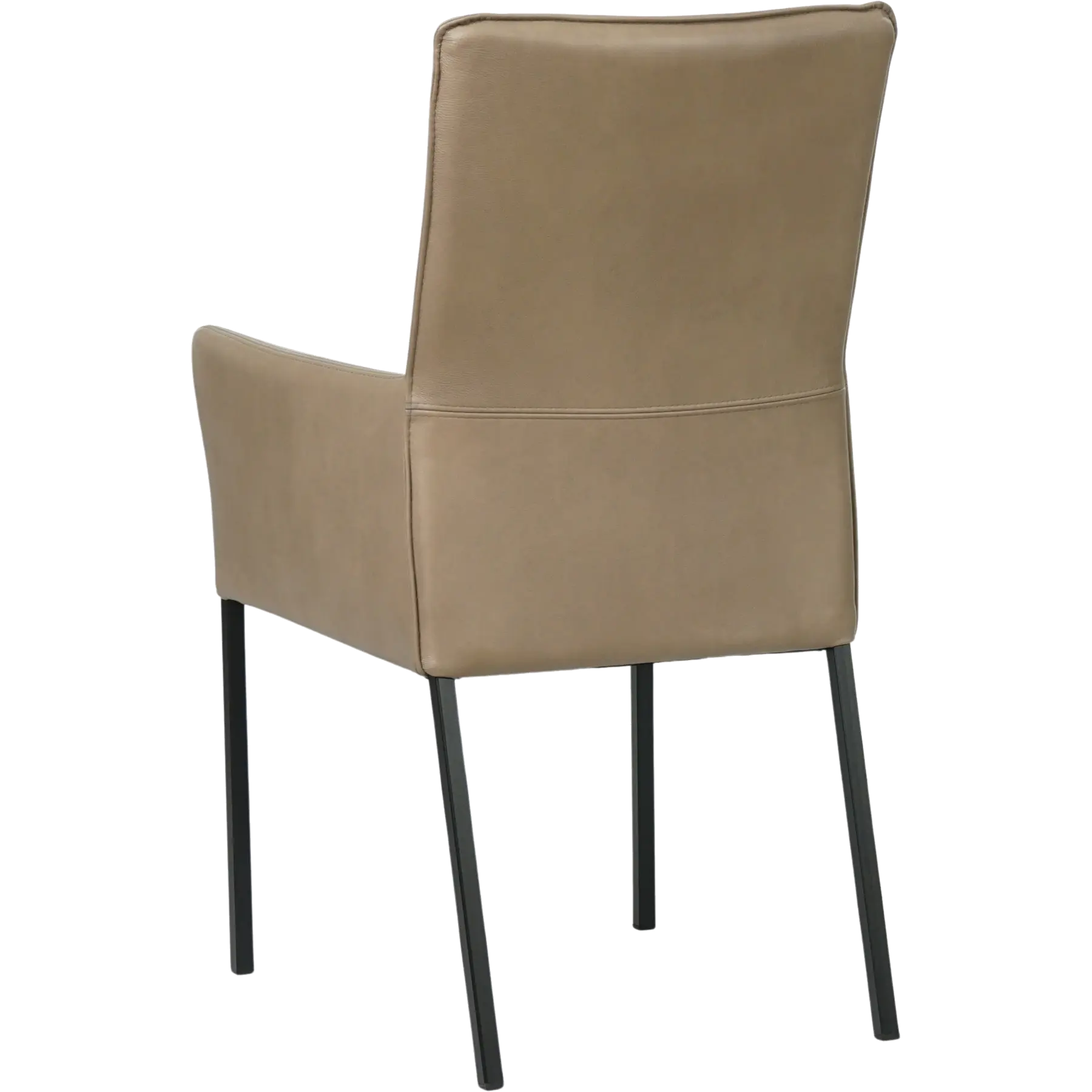 afbeelding van Leren eetkamerstoel Royal - Granada Taupe (taupe/bruin) - Poten staal vierkant zwart