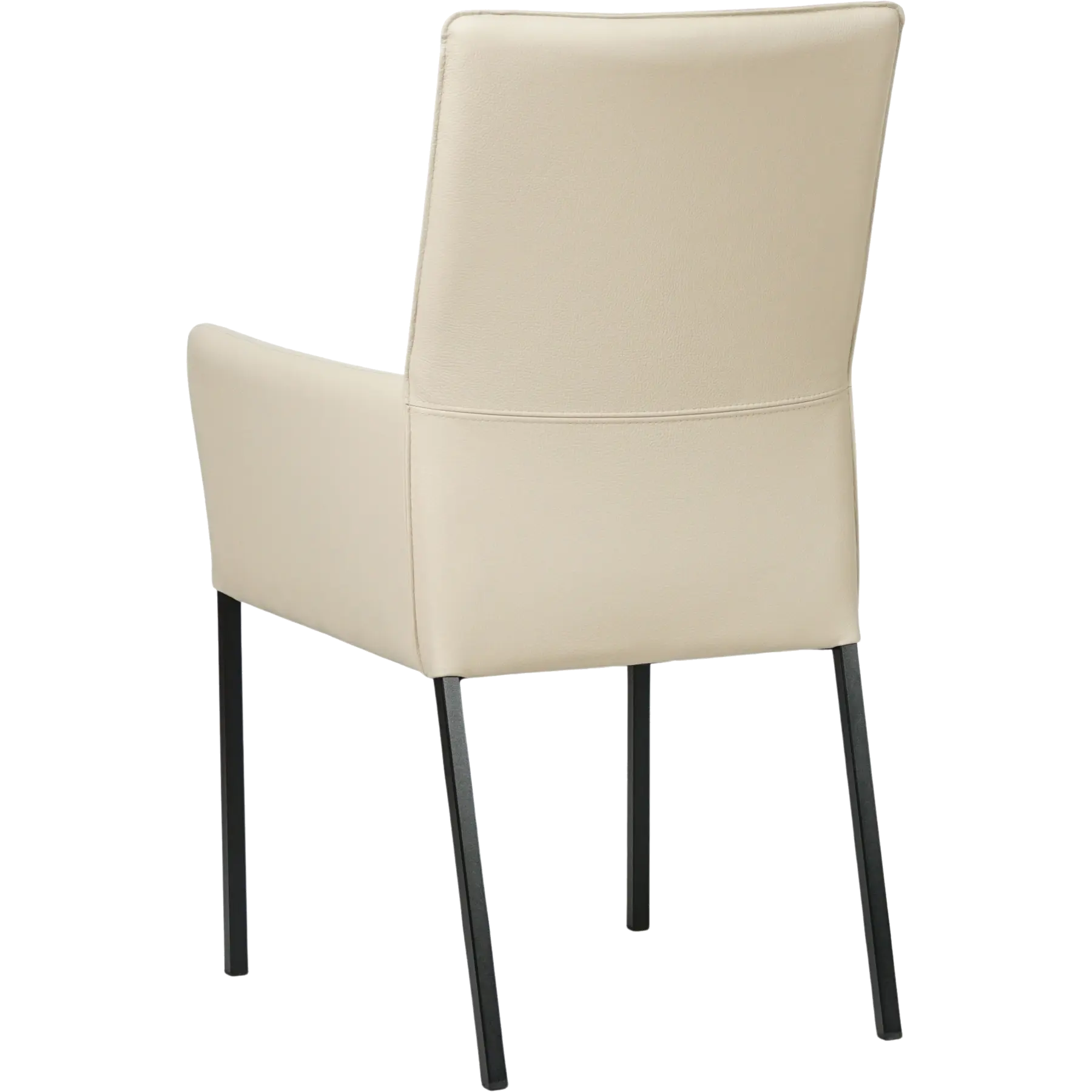 afbeelding van Leren eetkamerstoel Royal - Toledo Betulla (crème) - Poten staal vierkant zwart