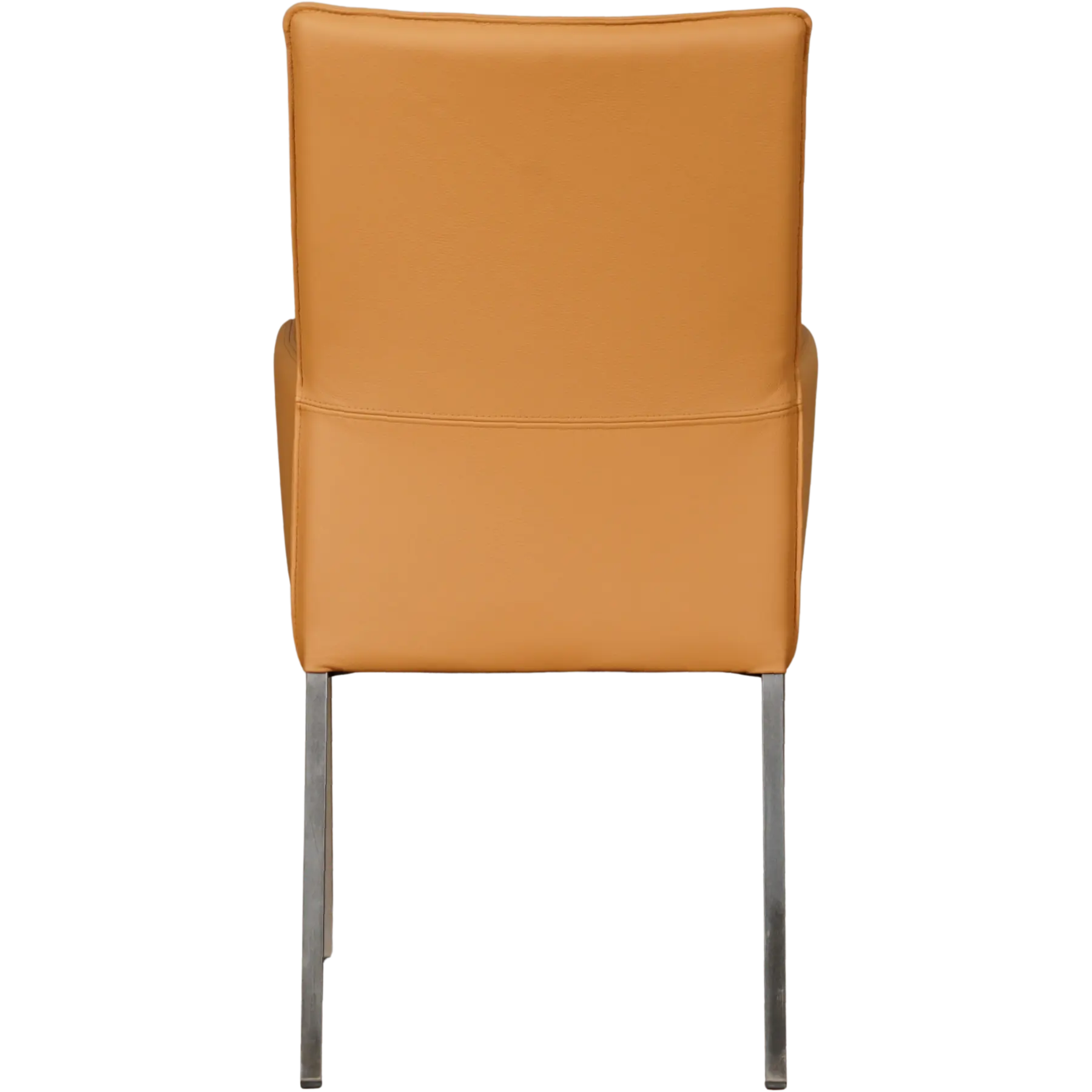 afbeelding van Leren eetkamerstoel Royal - Toledo Sabbia (lichtcognac) - Poten staal vierkant RVS