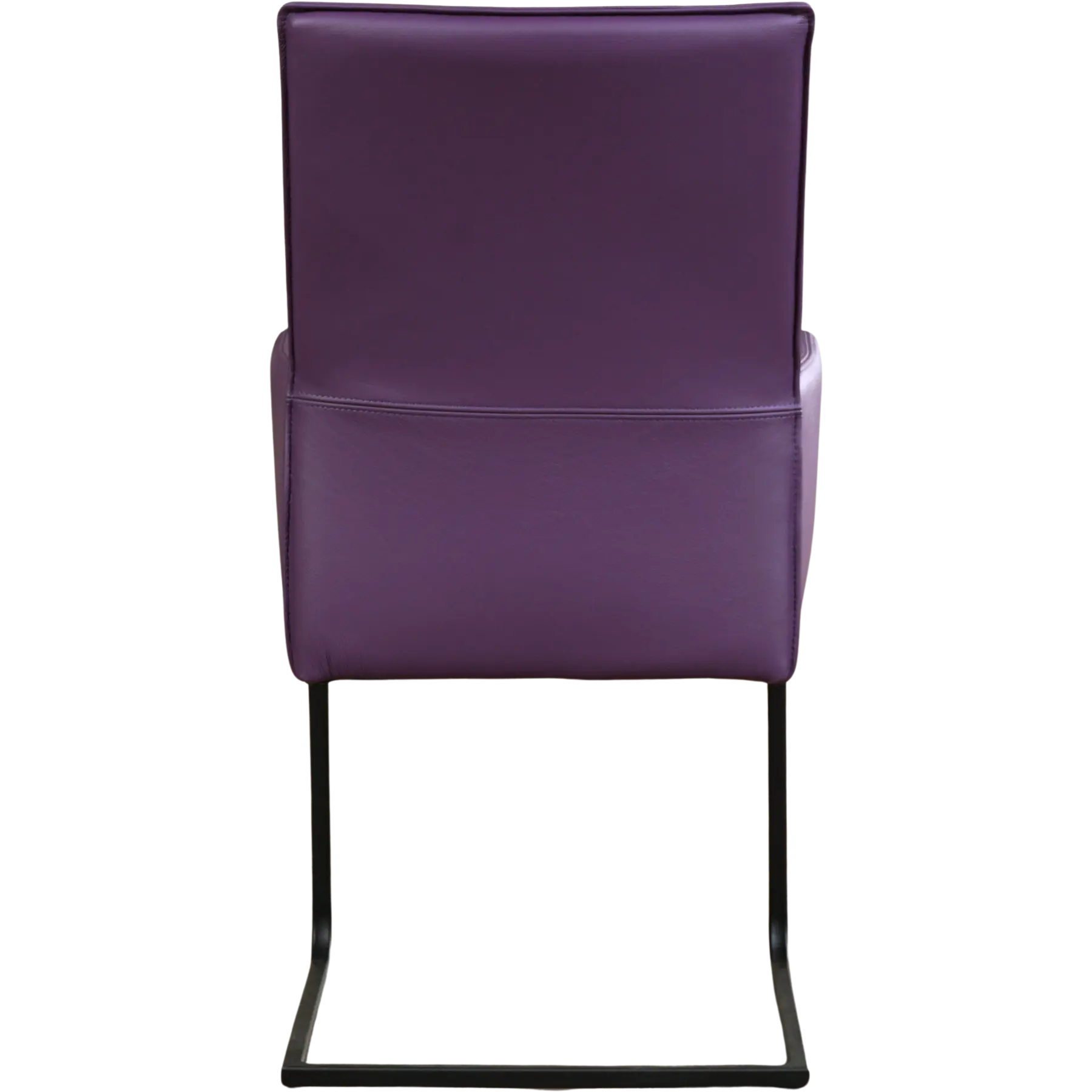 afbeelding van Leren eetkamerstoel Ruler - Toledo Aubergine (paars) - Sledepoot staal vierkant zwart