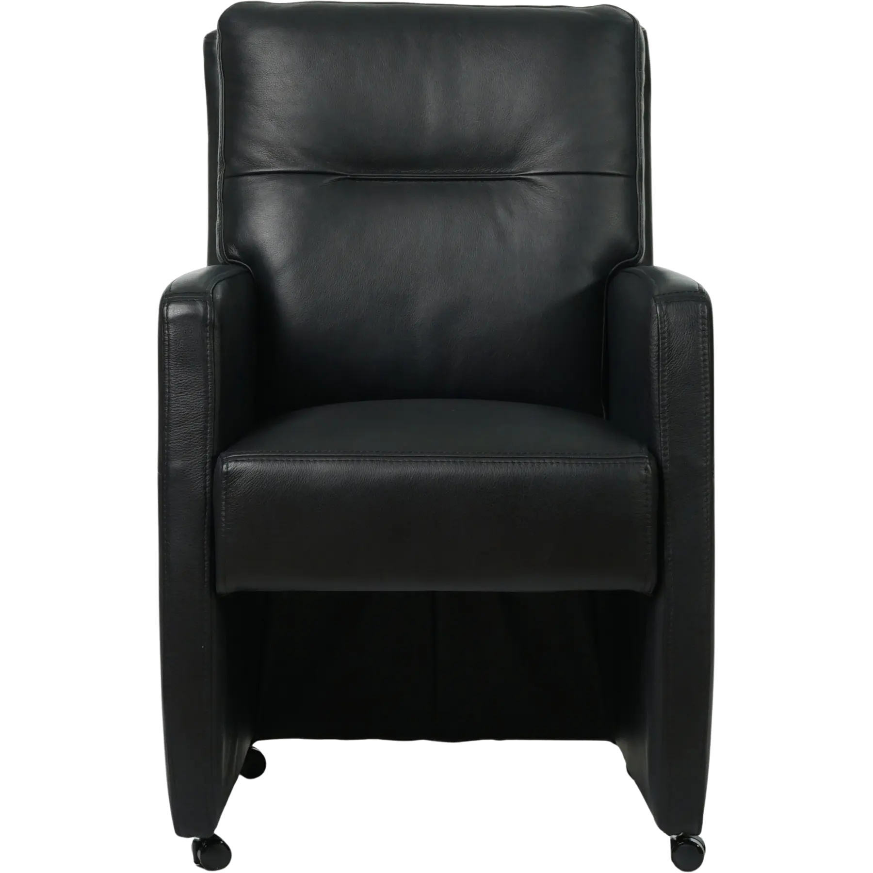 afbeelding van Leren eetkamerstoel Sharp - Granada Black (zwart) - Met handgreep zwart