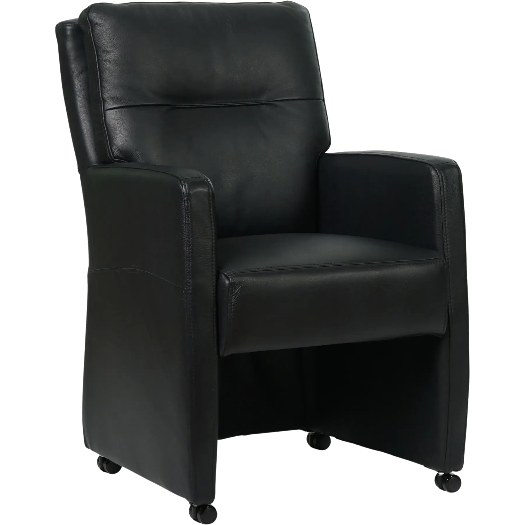 afbeelding van Leren eetkamerstoel Sharp - Granada Black (zwart) - Zonder handgreep