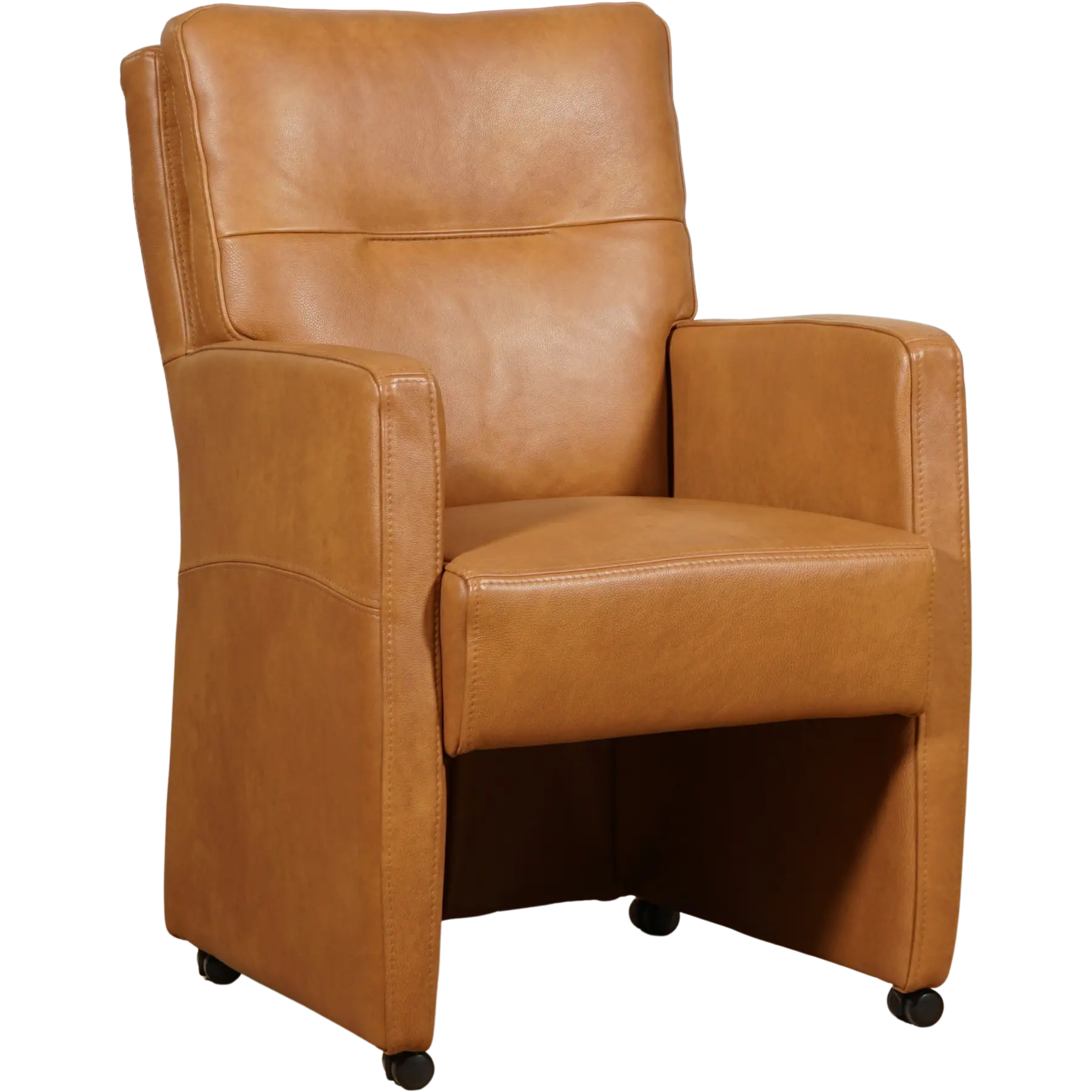 afbeelding van Leren eetkamerstoel Sharp - Granada Sahara (cognac) - Zonder handgreep