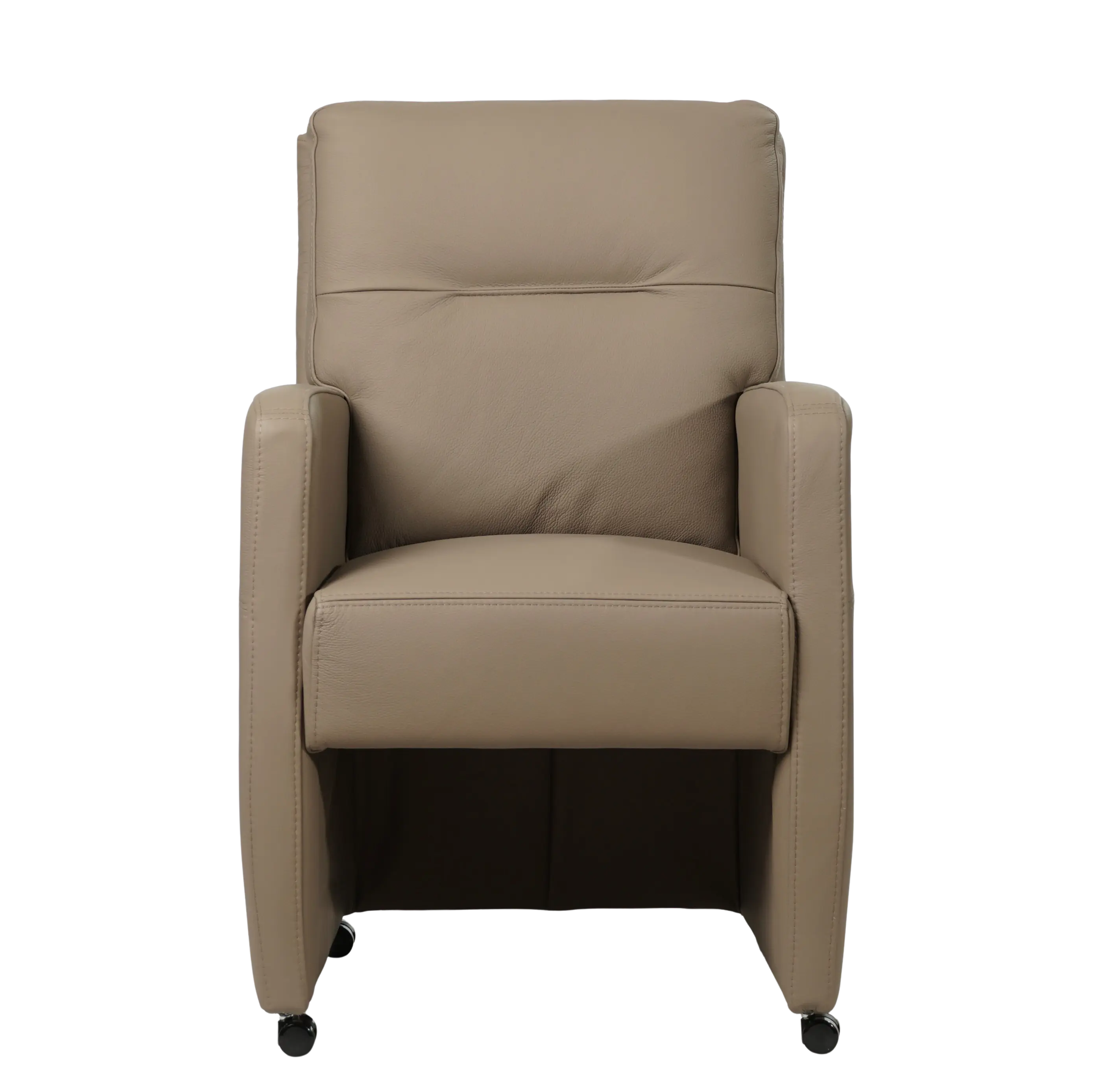 afbeelding van Leren eetkamerstoel Sharp - Hermes Mocca (taupe/bruin) - Zonder handgreep