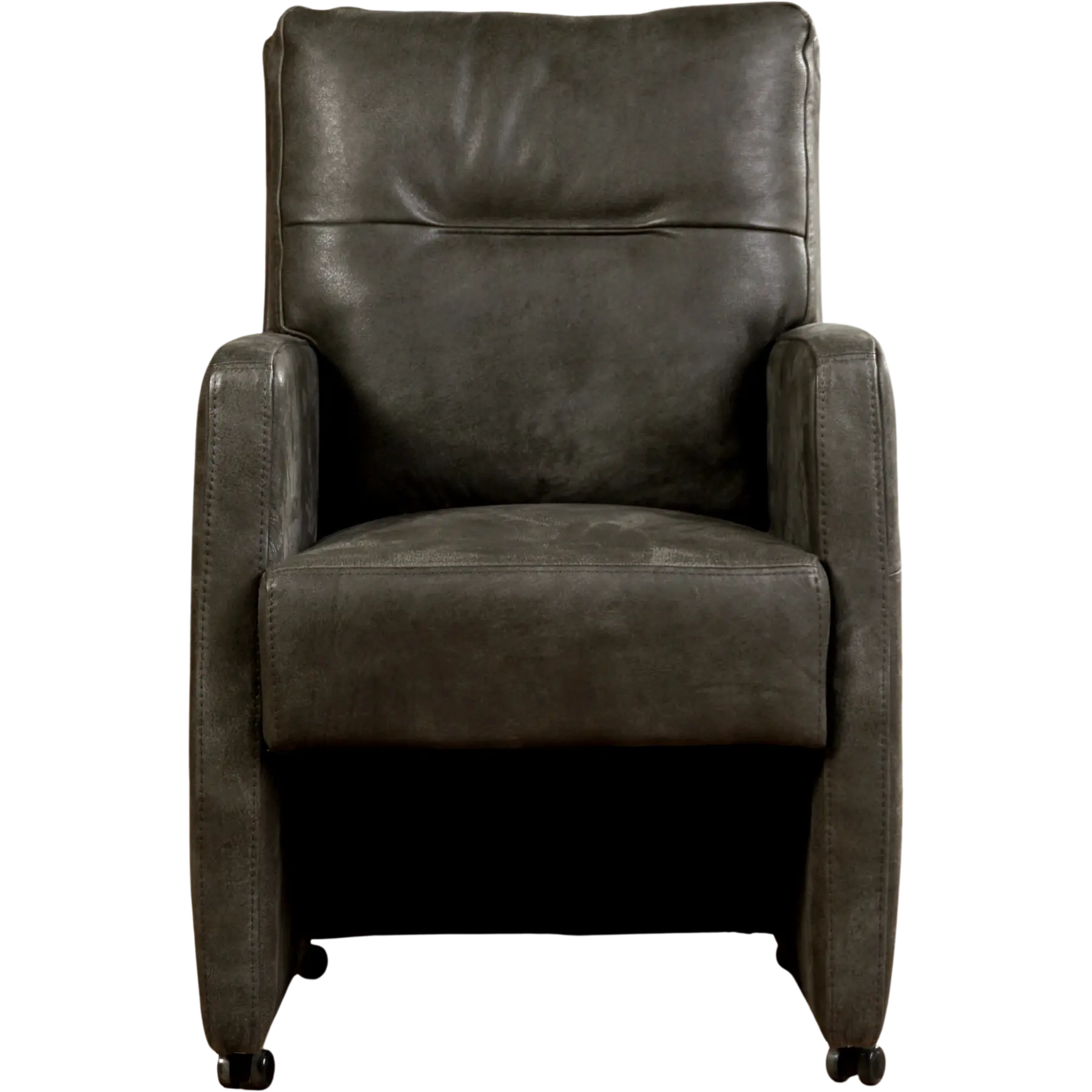 afbeelding van Leren eetkamerstoel Sharp - Kenia Antracite (grijs) - Zonder handgreep