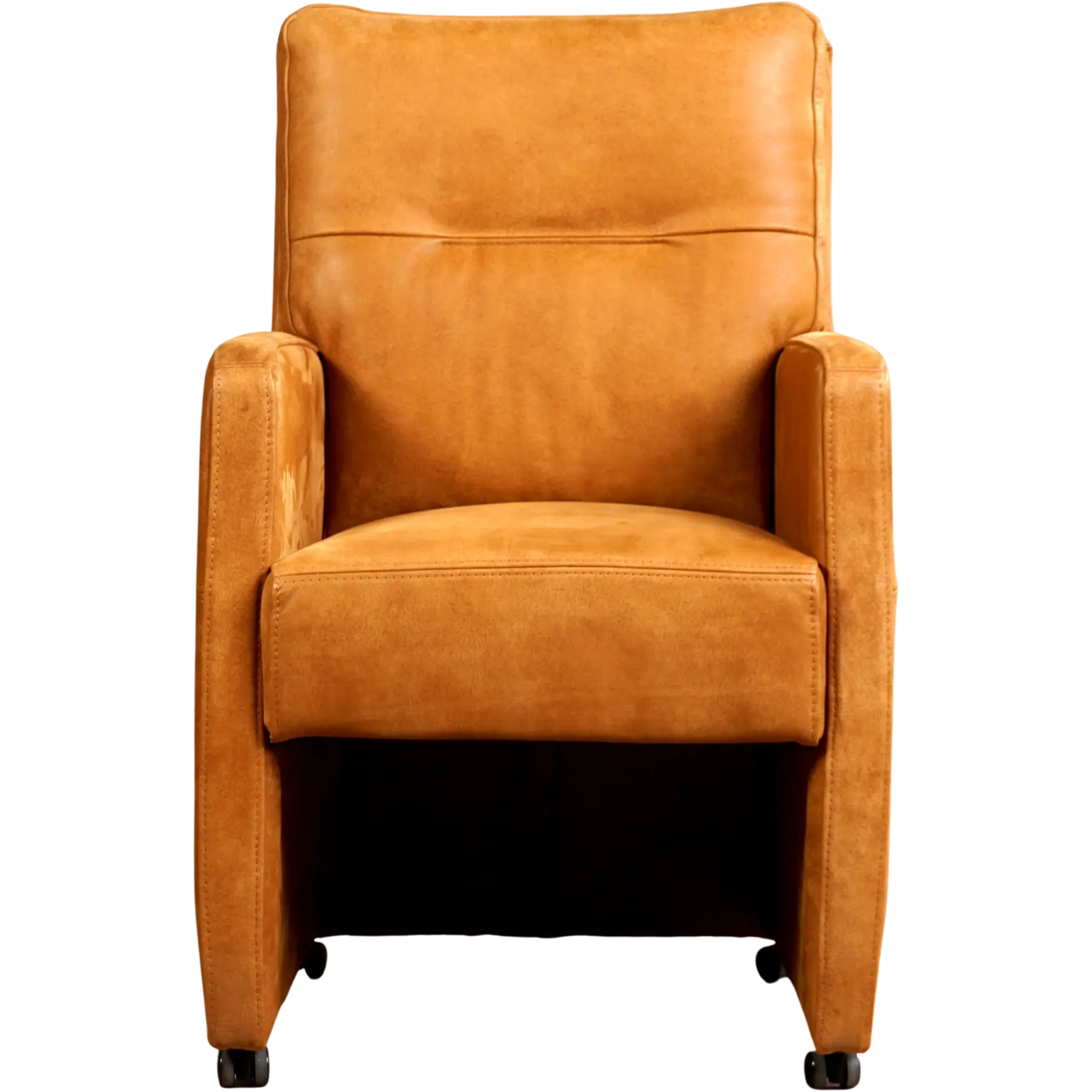 afbeelding van Leren eetkamerstoel Sharp - Kenia Cognac (cognac) - Zonder handgreep