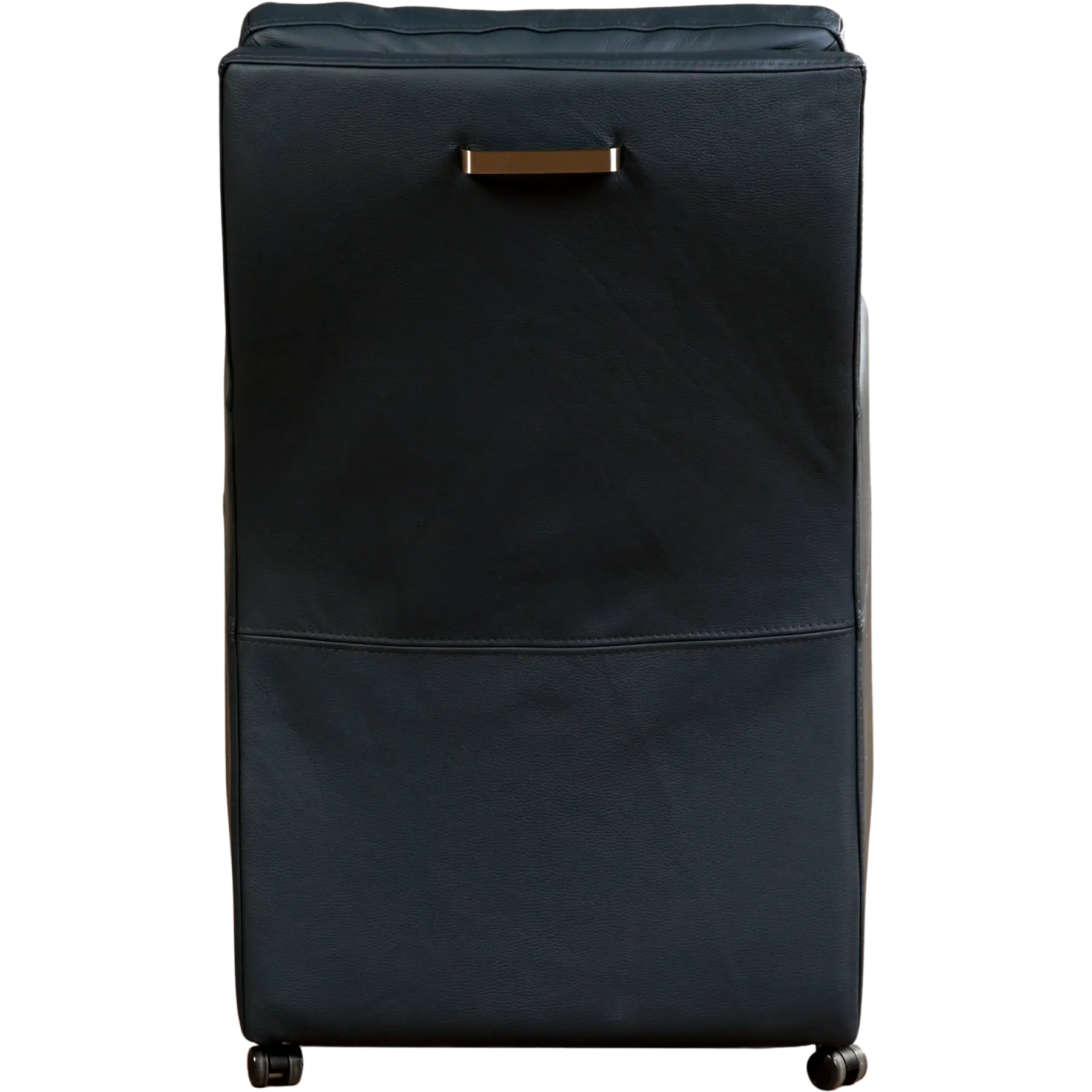 afbeelding van Leren eetkamerstoel Sharp - Toledo Marine (blauw) - Met handgreep RVS