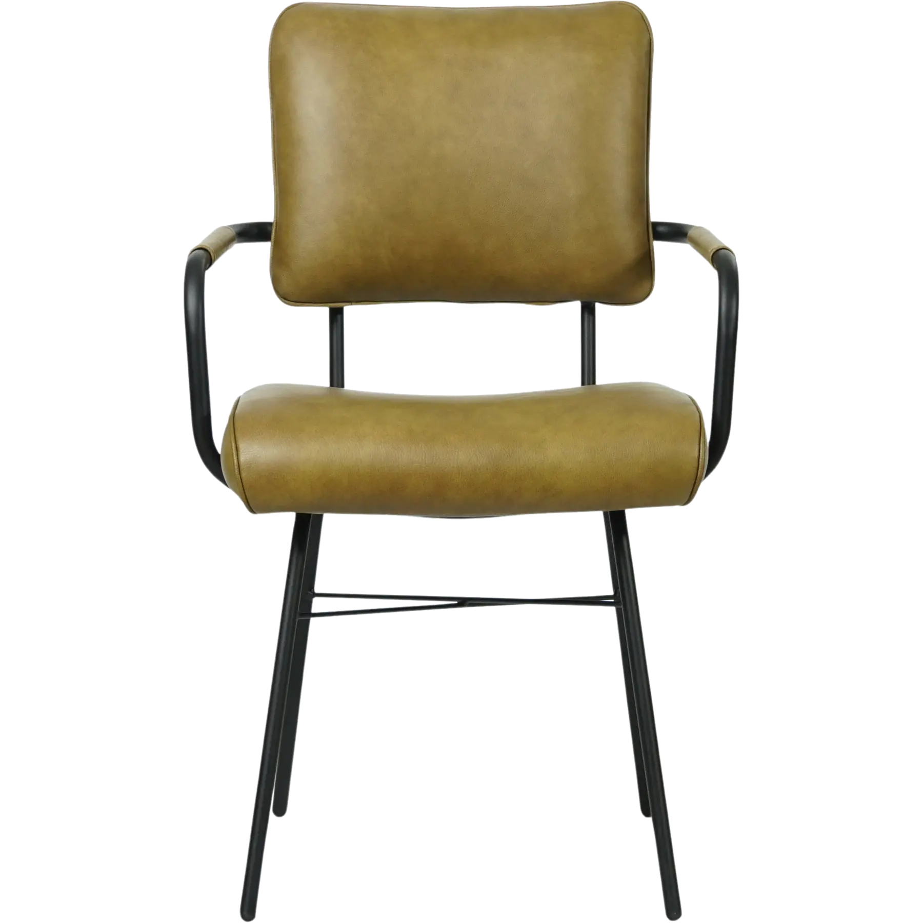 afbeelding van Leren eetkamerstoel Solid met armleuning